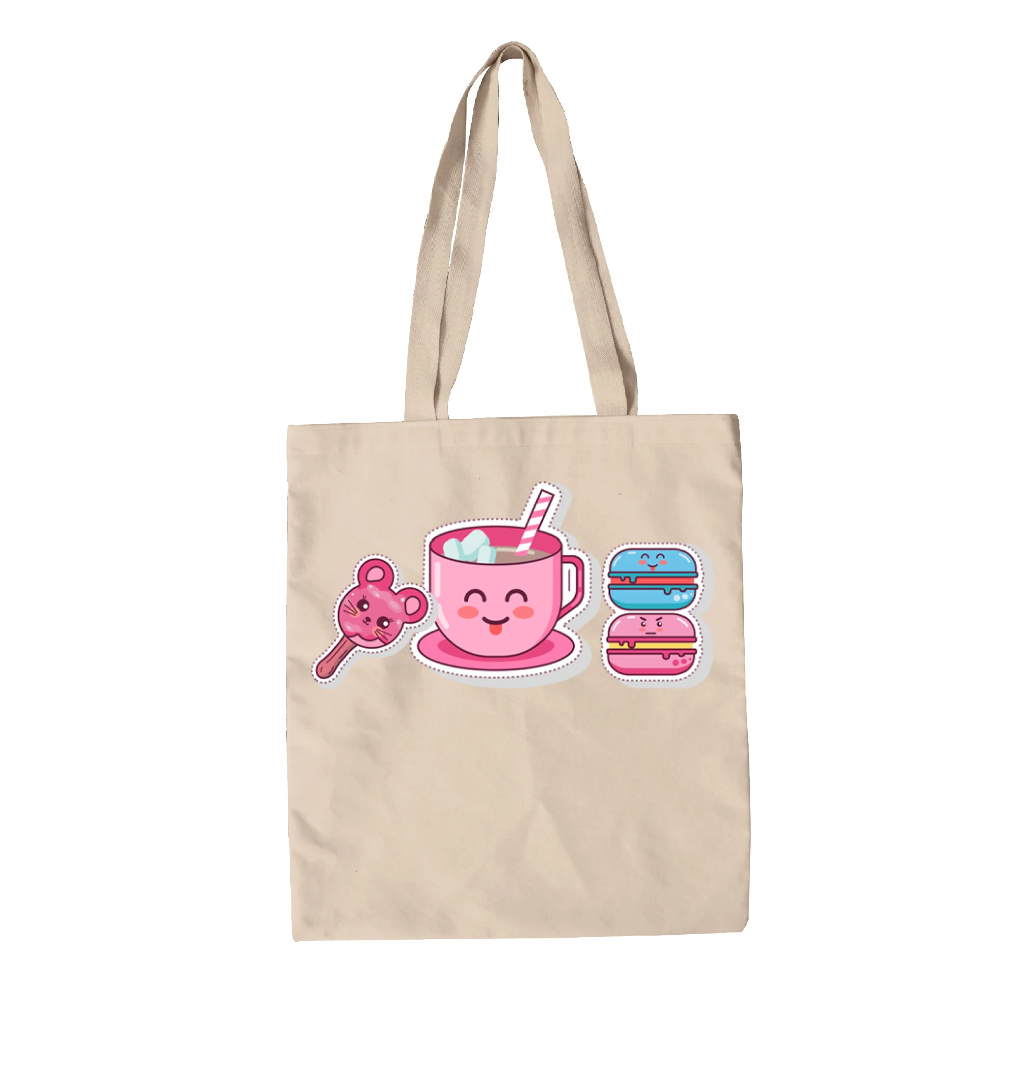 תיק בד שוקו חם ומאקרון