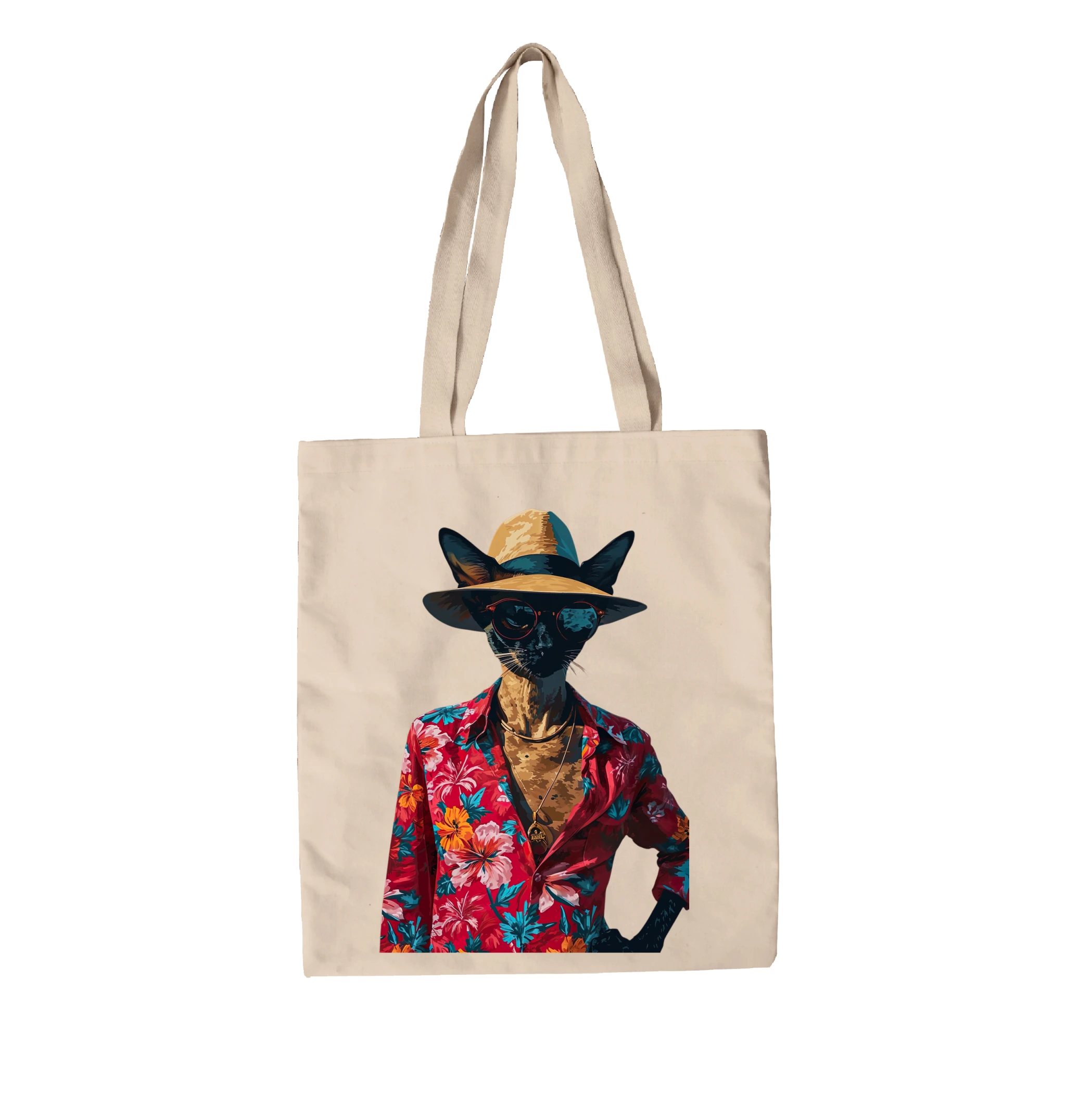 תיק בד hipster cat