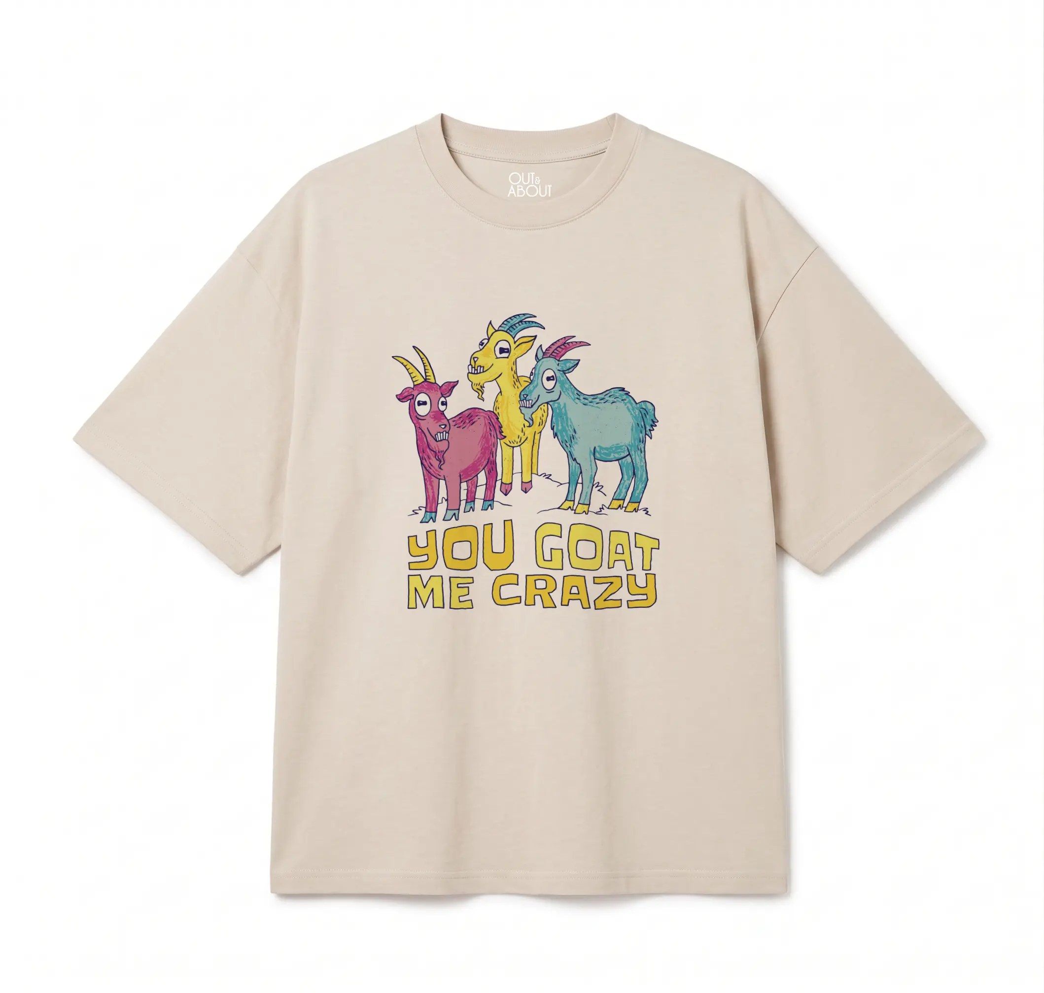 חולצת אוברסייז you goat me crazy חולצת אוברסייז you goat me crazy