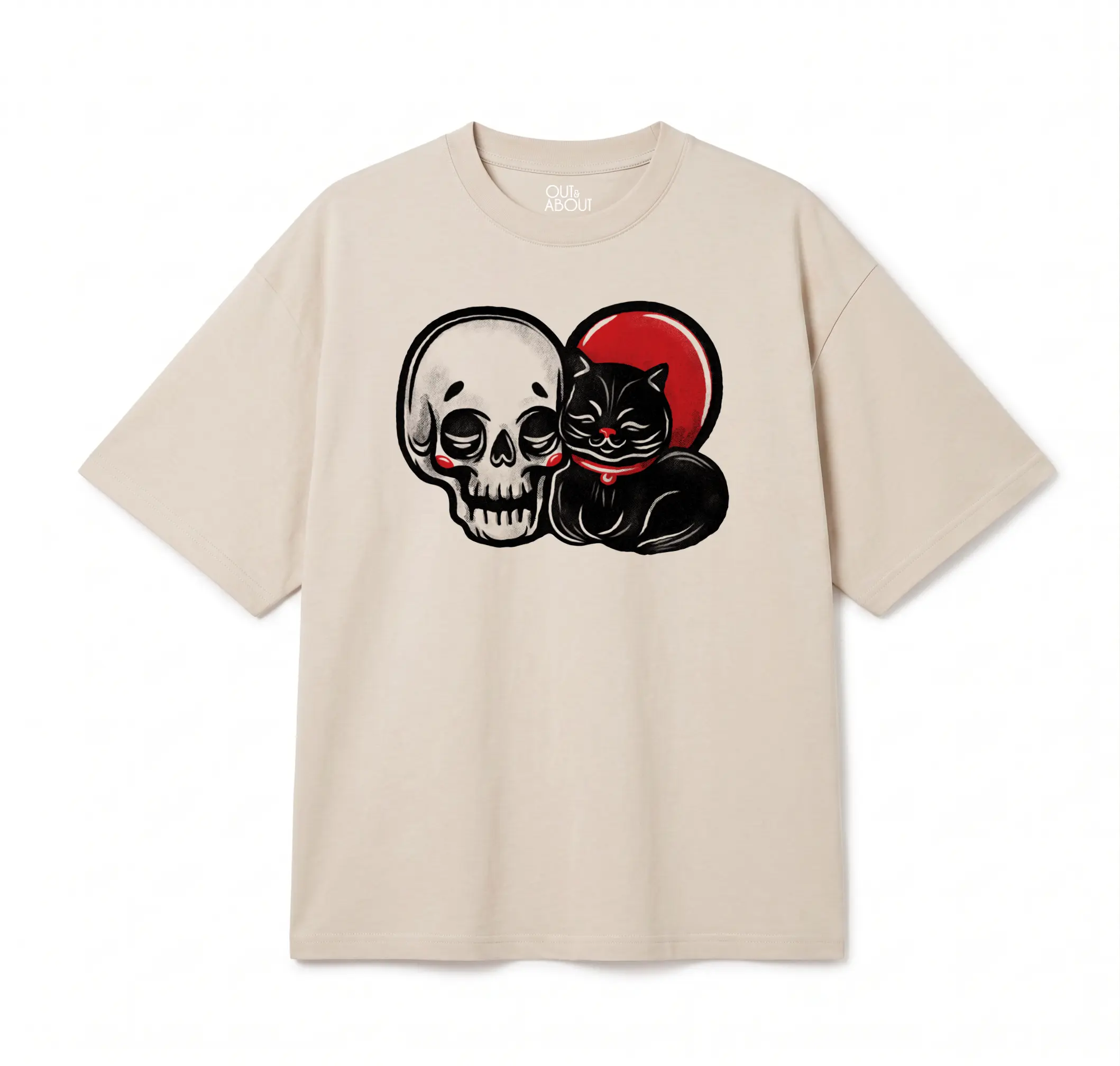 חולצת אוברסייז skull cat love חולצת אוברסייז skull cat love