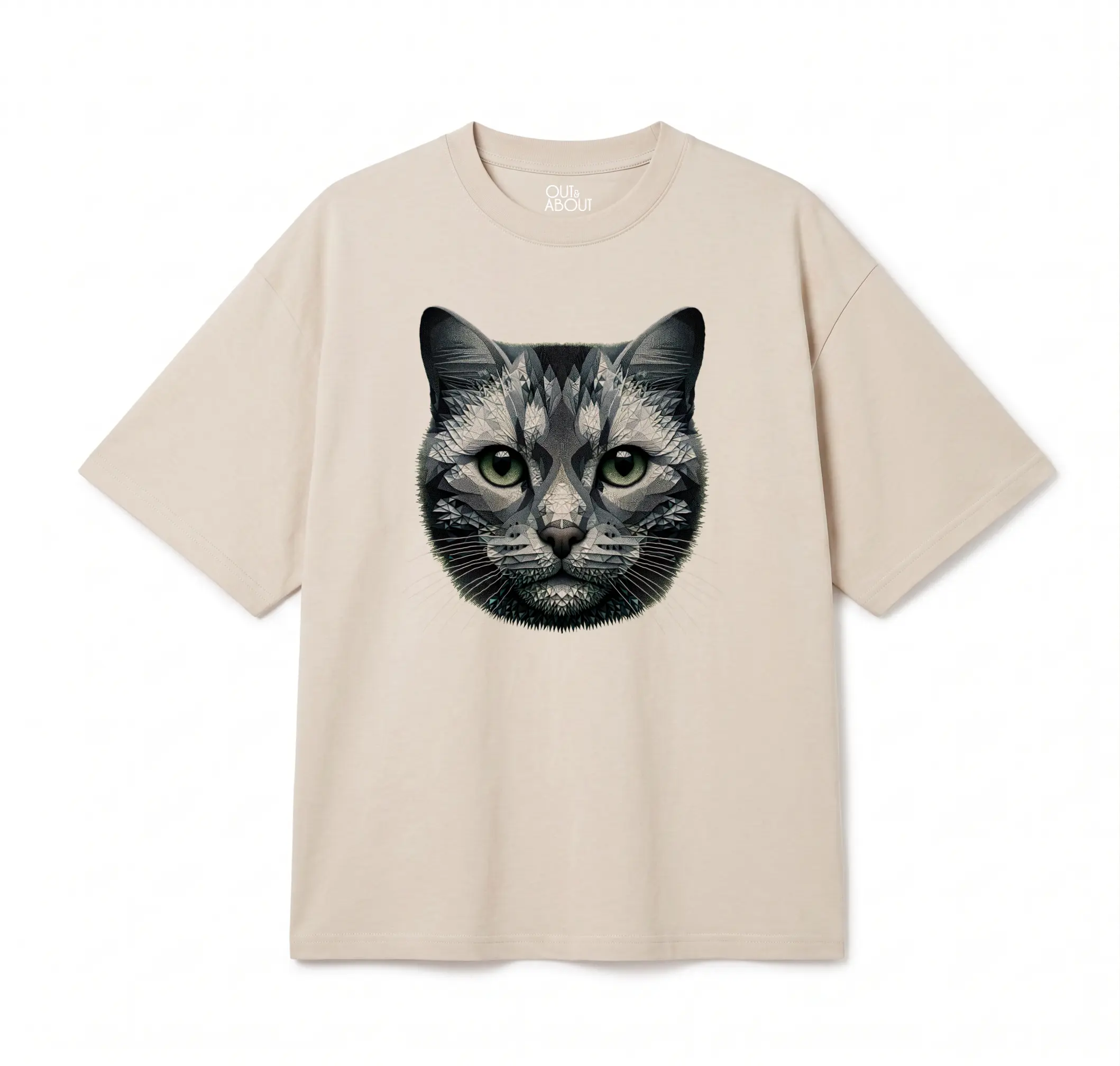 חולצת אוברסייז Triangulated cat 1 חולצת אוברסייז Triangulated cat 1