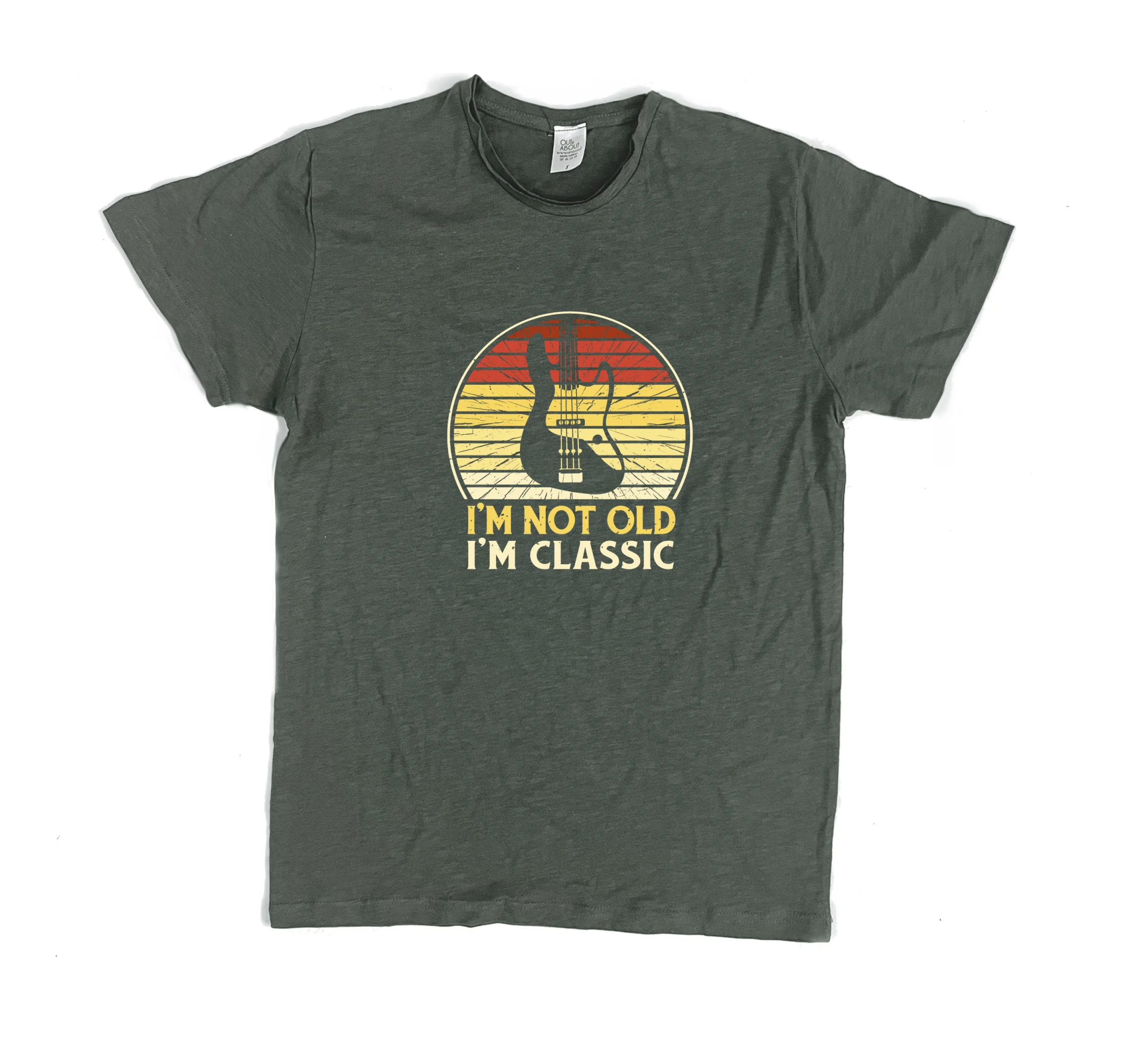 פרמיום טי not old classic rock - M, ירוק מרווה