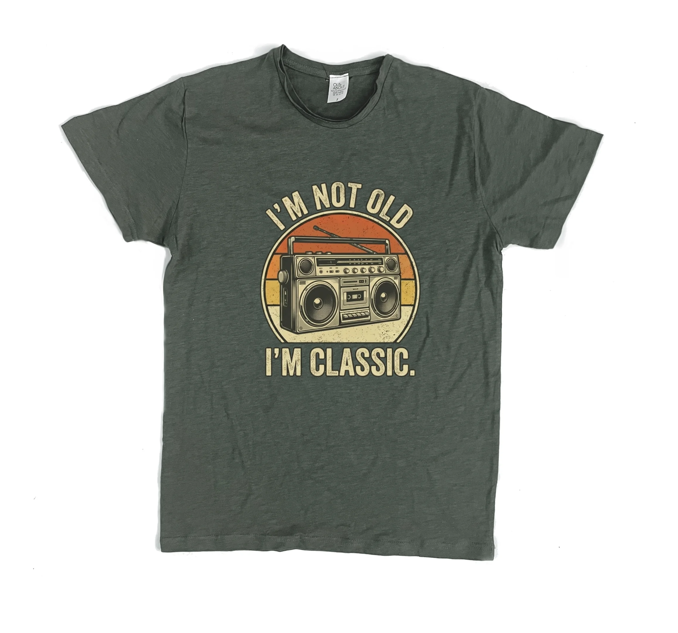 פרמיום טי not old classic boombox - ירוק מרווה, L