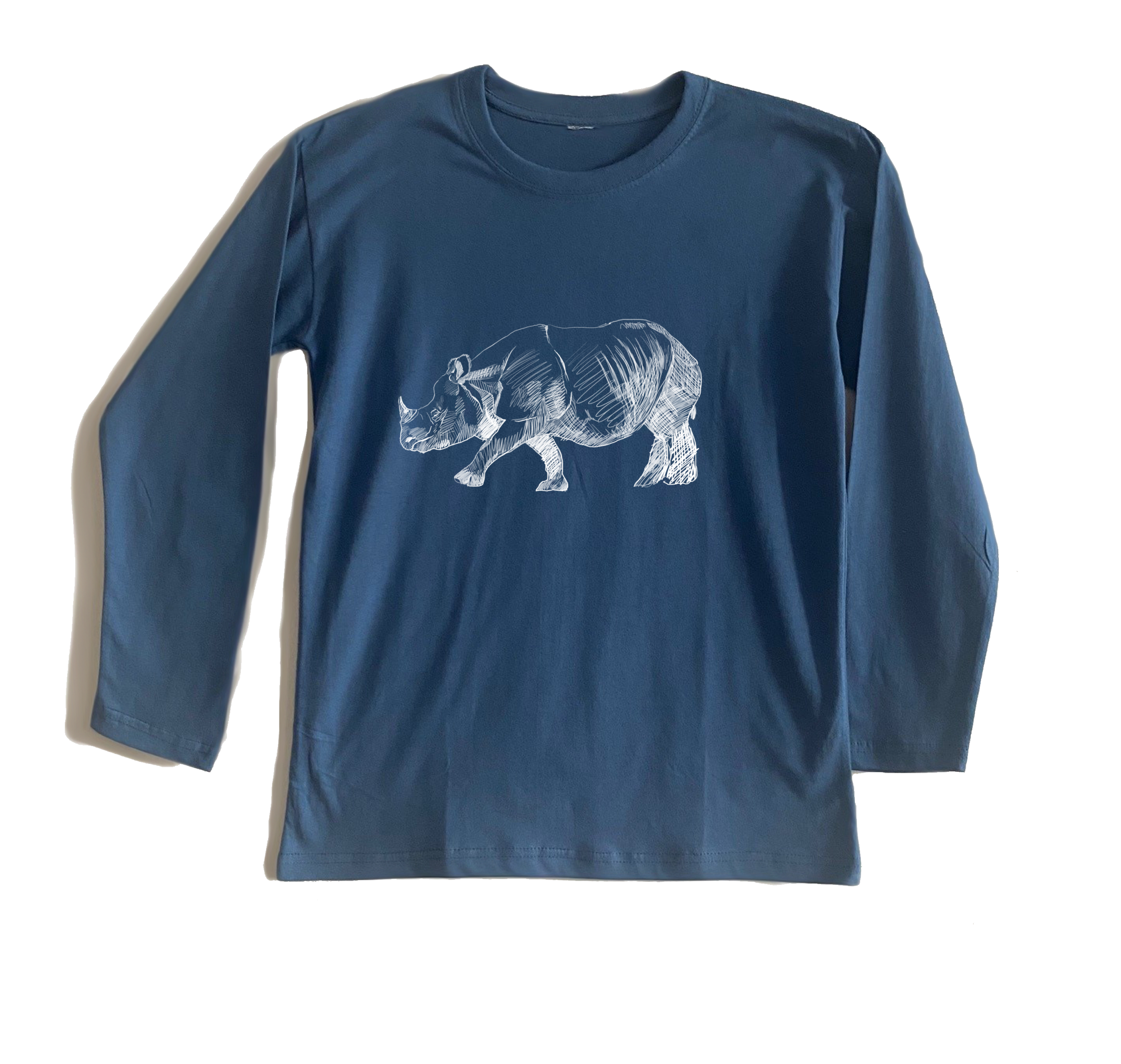 חולצה ארוכה איור קרנף חולצה ארוכה איור קרנף