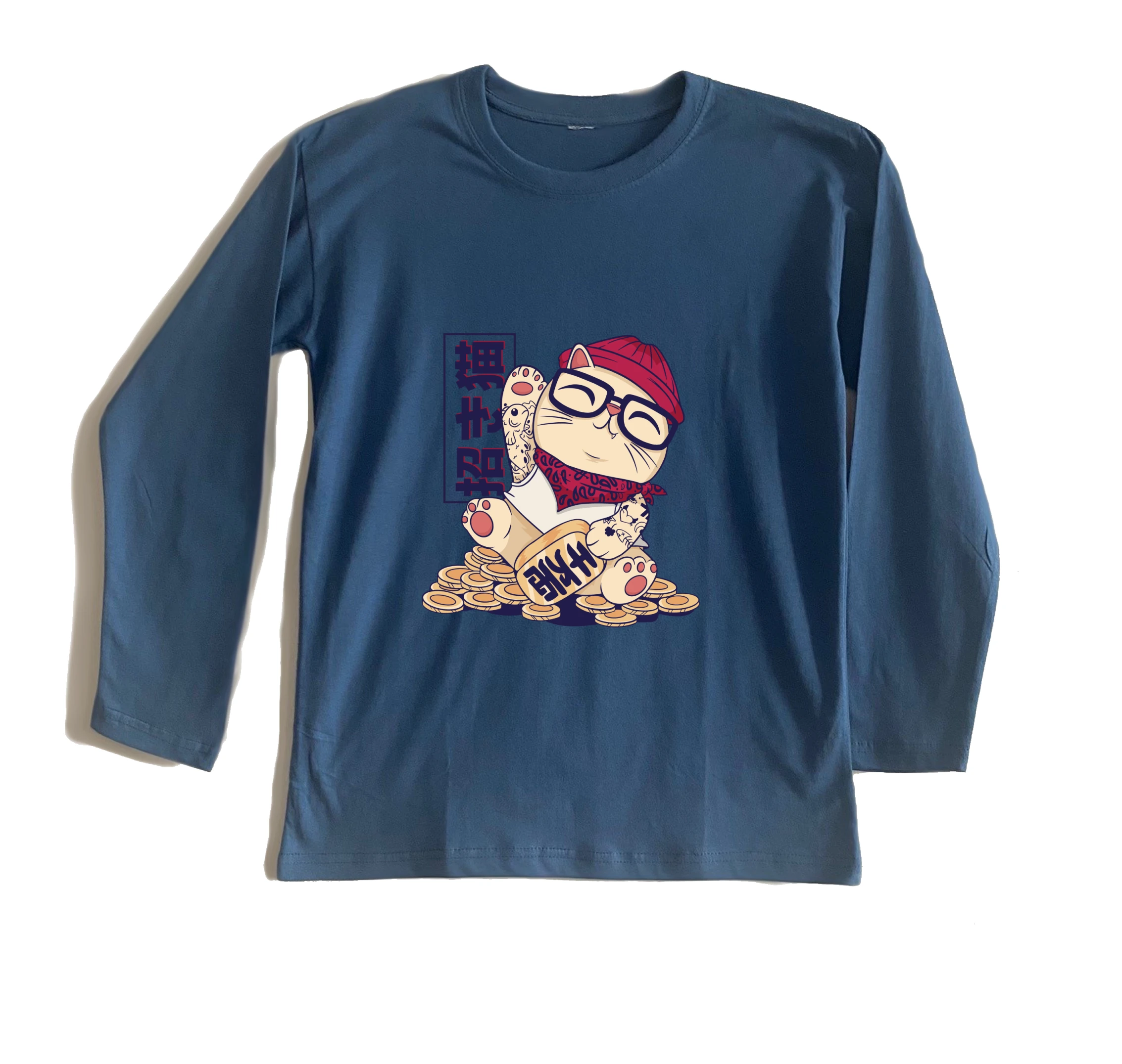 חולצה ארוכה חתול מזל חולצה ארוכה חתול מזל