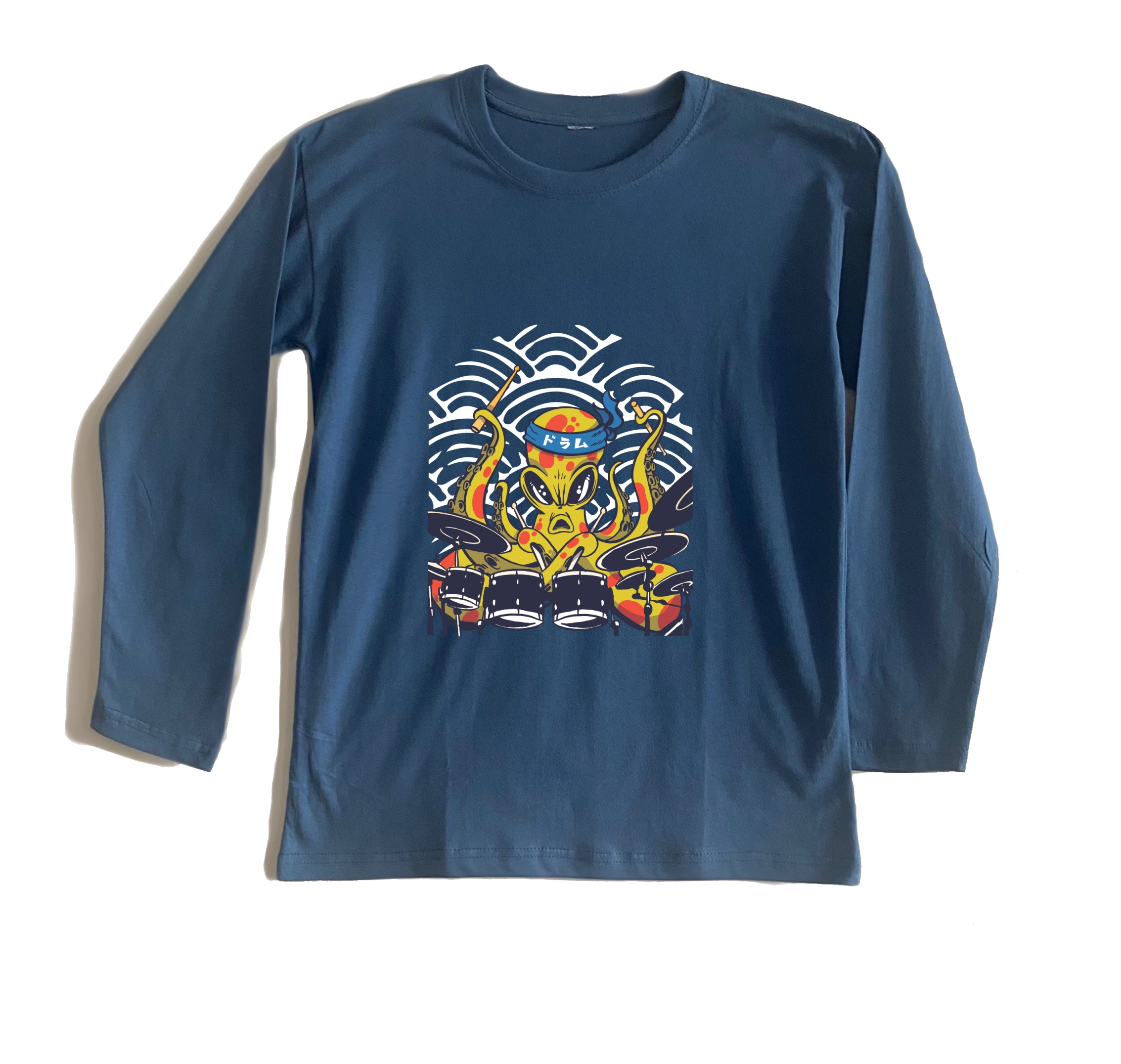 חולצה ארוכה תמנון מתופף חולצה ארוכה תמנון מתופף