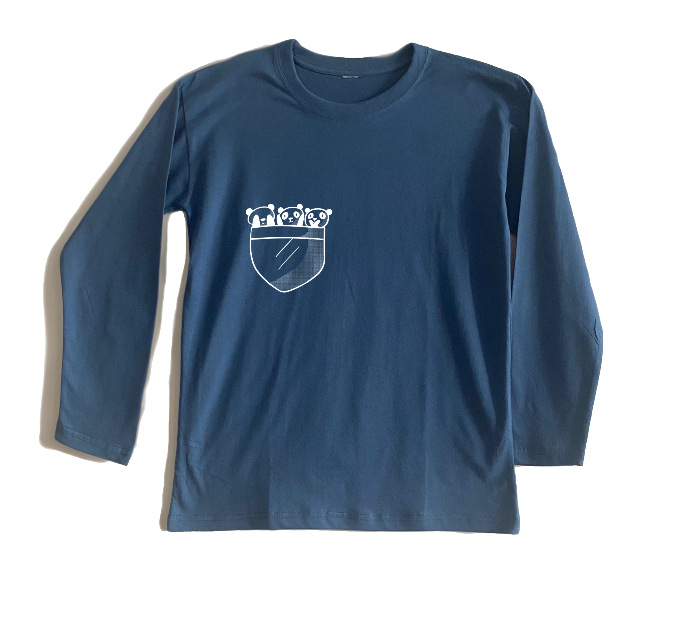 חולצה ארוכה כיס פנדות חולצה ארוכה כיס פנדות