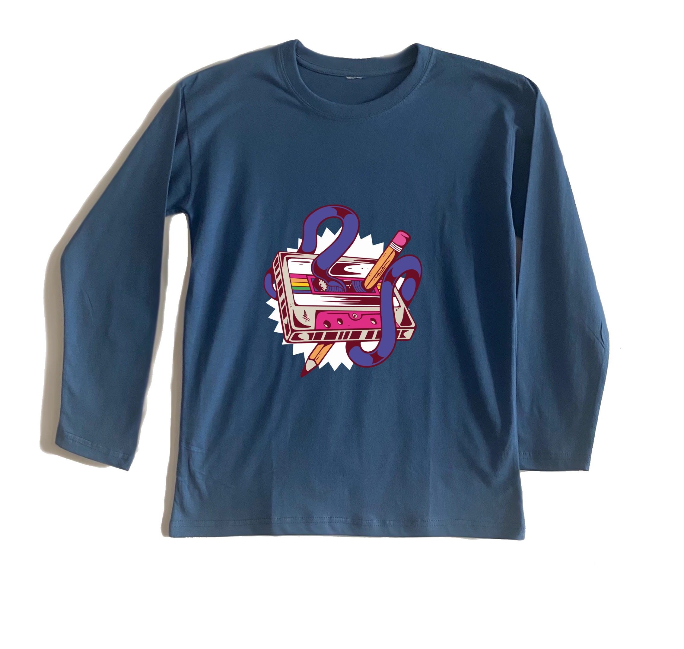 חולצה ארוכה קלטת ועפרון חולצה ארוכה קלטת ועפרון