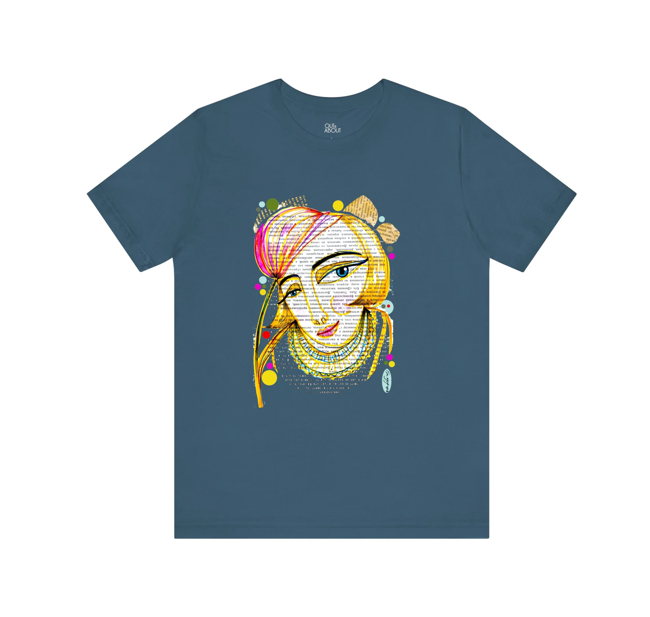 בייסיק טי אישה על נייר עיתון