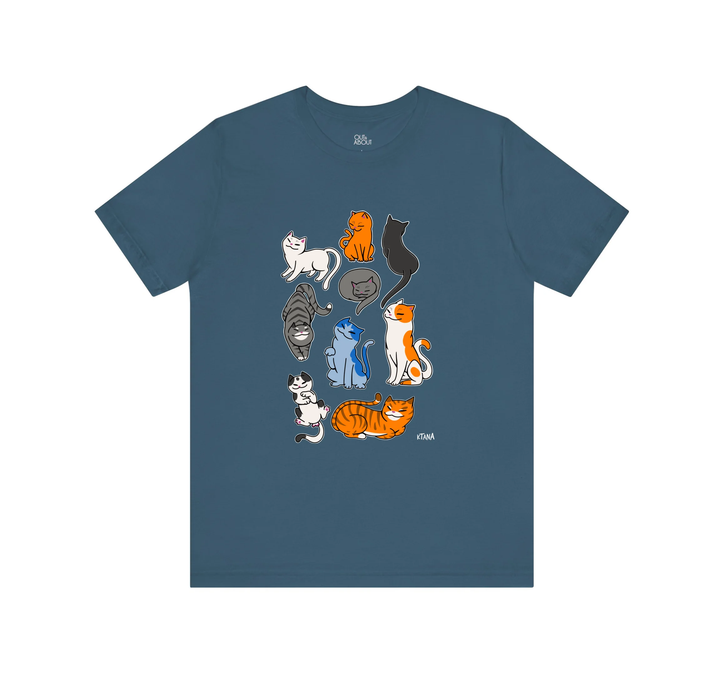 בייסיק טי A lot of cats - 16, כחול פטרול