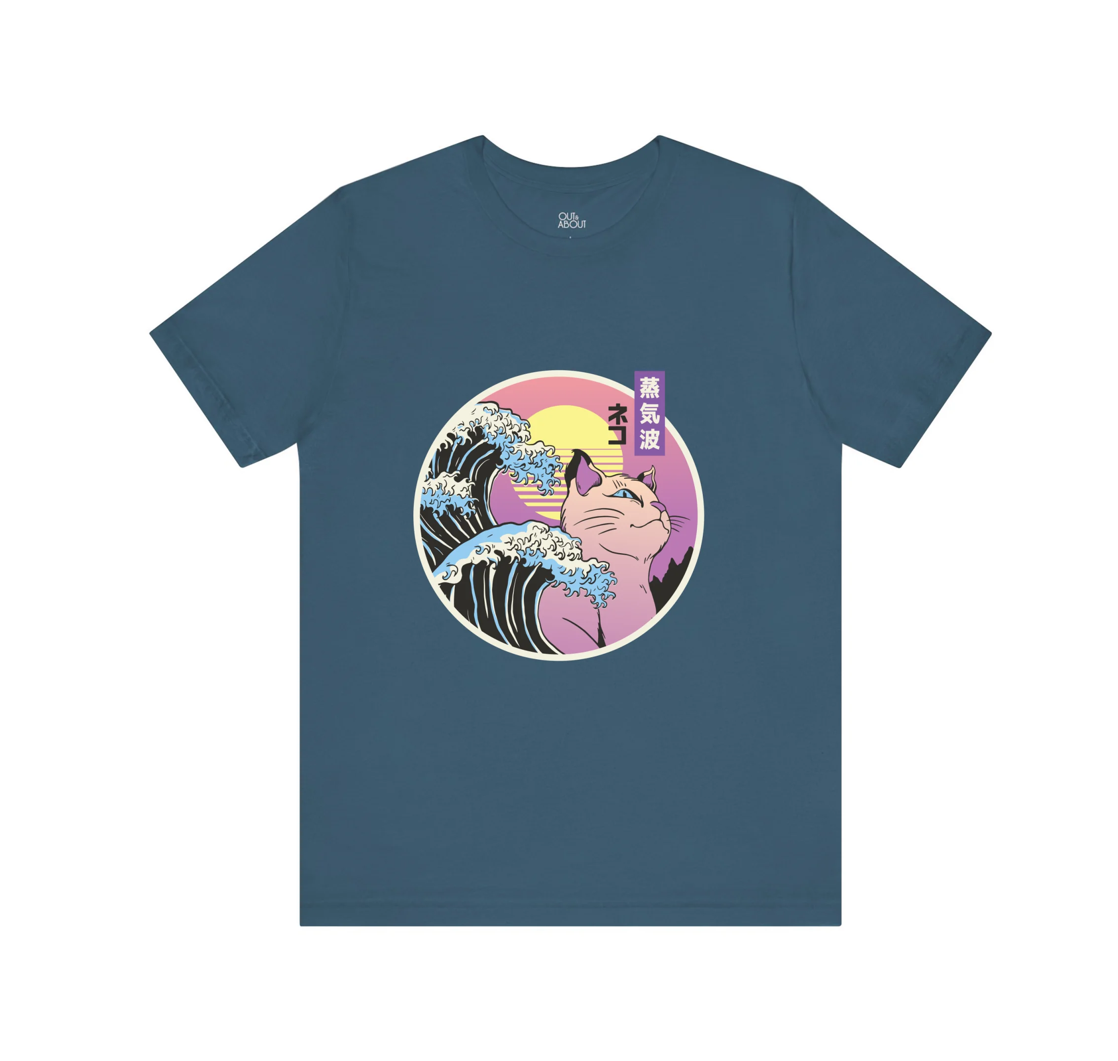 חולצה חתול גל יפני חולצה חתול גל יפני