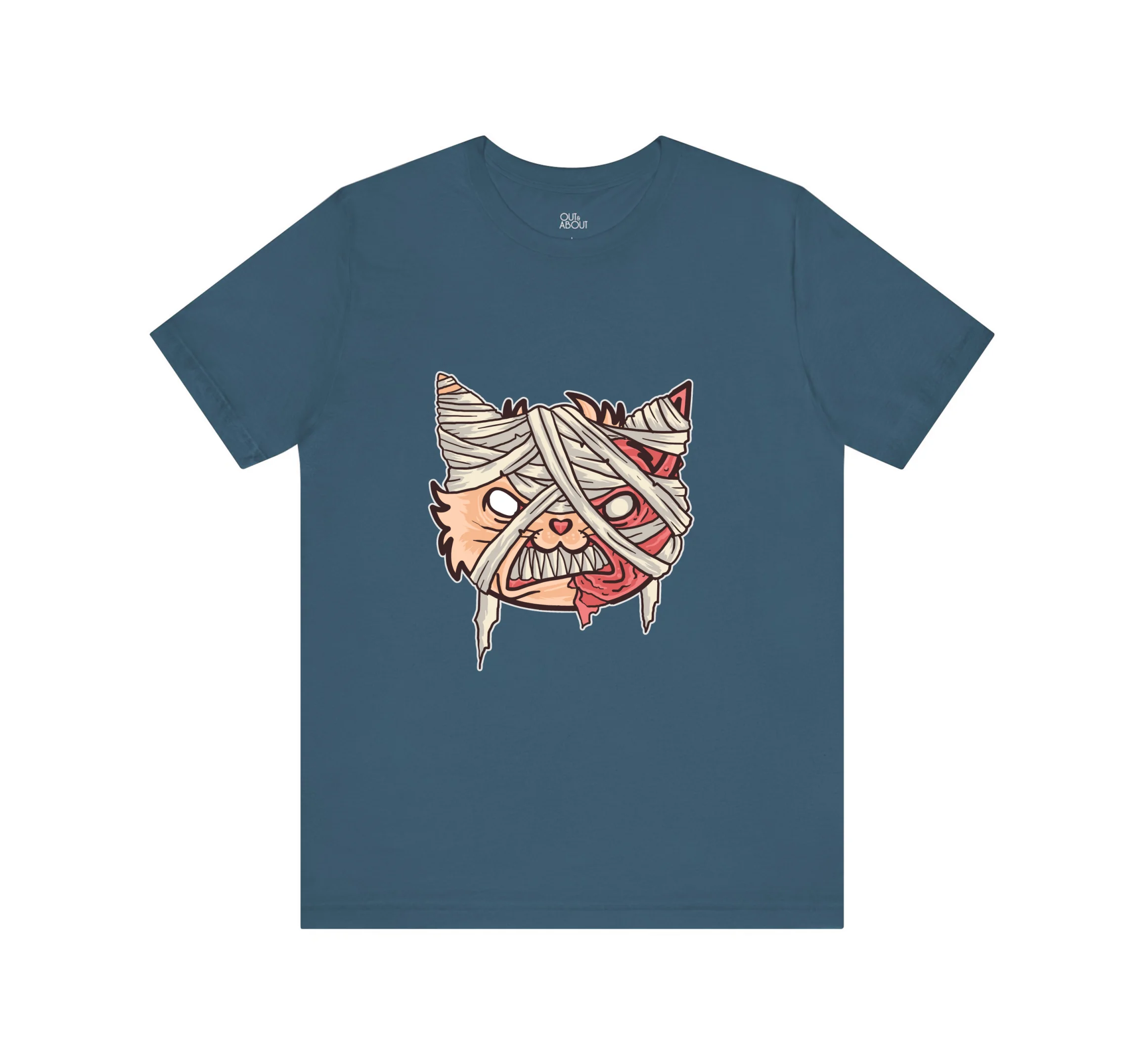 בייסיק טי חתול מומייה - 2XL, כחול פטרול