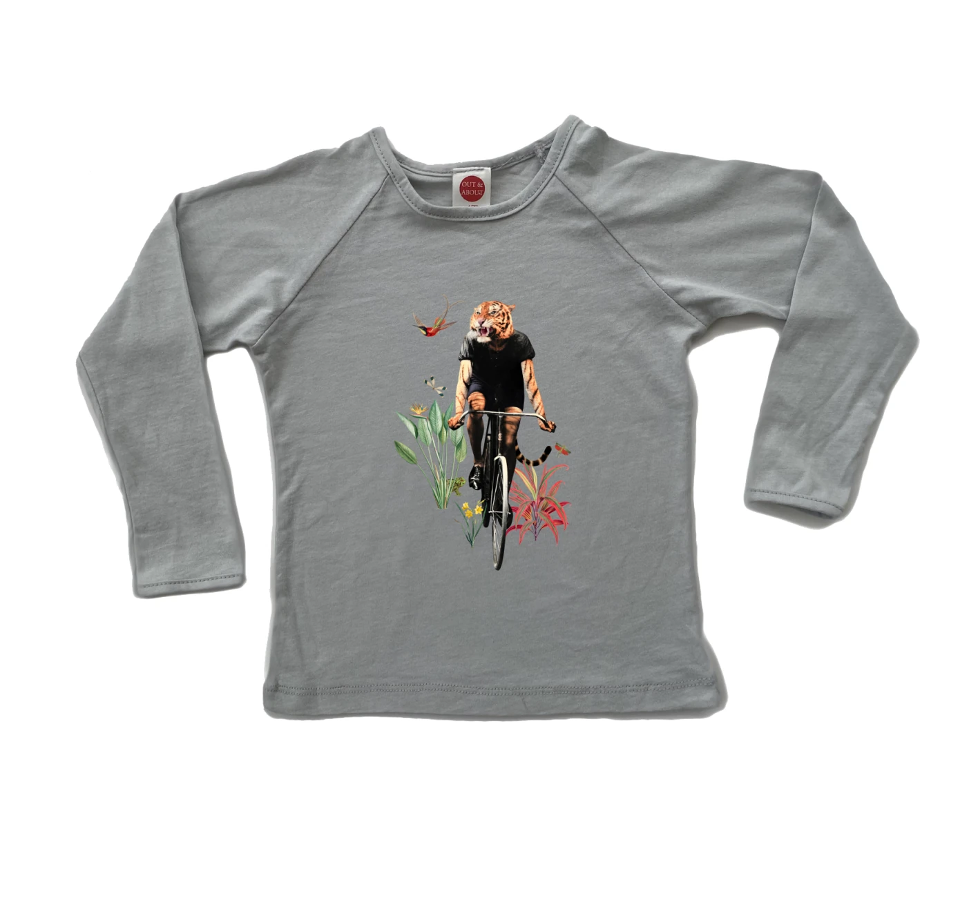 חולצת ילדים נמר על אופניים חולצת ילדים נמר על אופניים