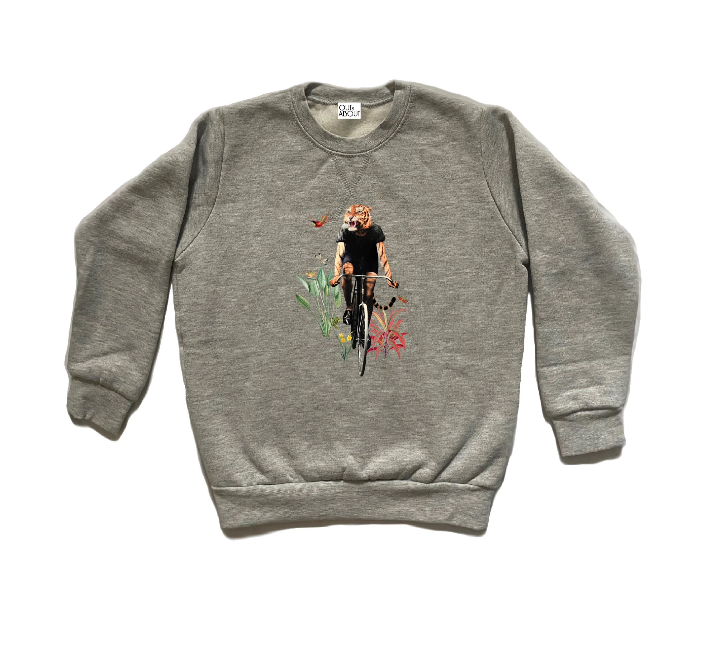 סווטשירט נמר על אופניים סווטשירט נמר על אופניים