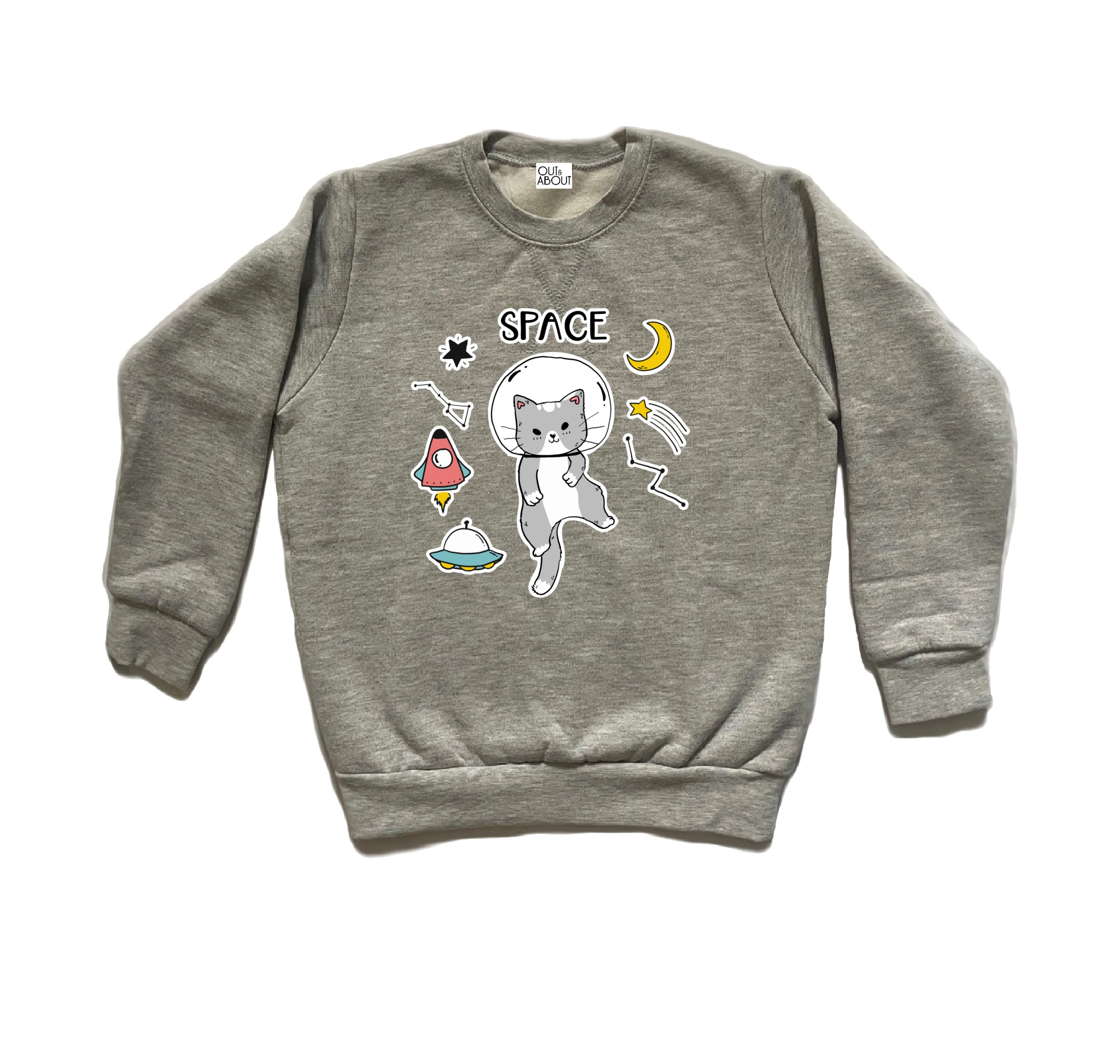 סווטשירט חתול בחלל סווטשירט חתול בחלל