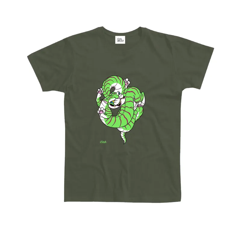 Basic Tee Swirly green Tiger