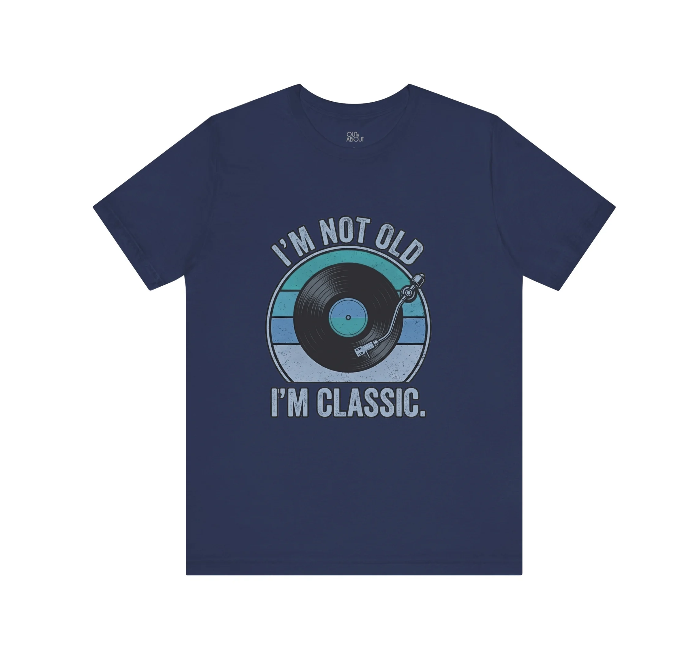 בייסיק טי not old classic vinyl - כחול נייבי, XL