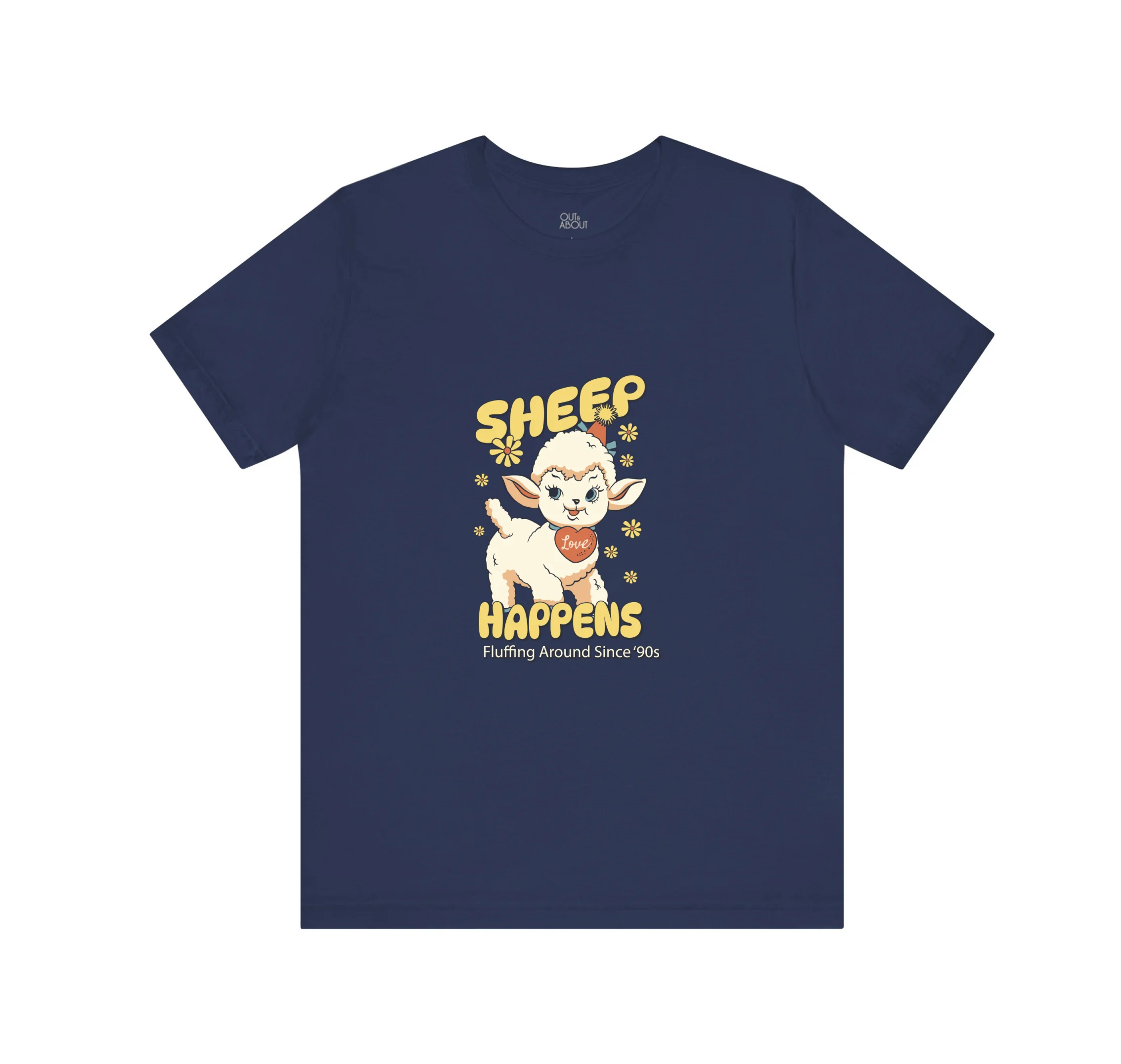 בייסיק טי Sheep Happens - כחול נייבי, 2XL