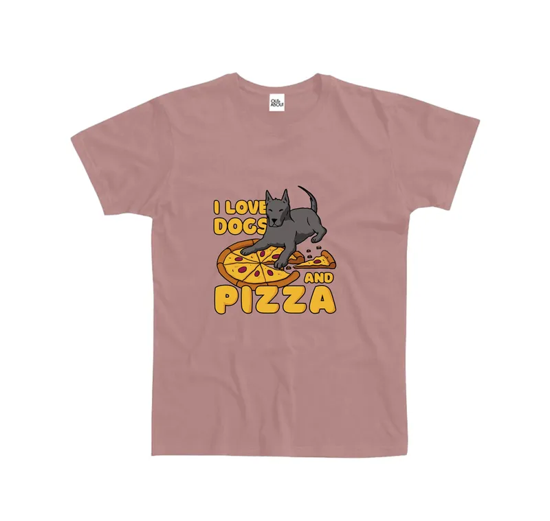 Basic T-shirt dog and pizza