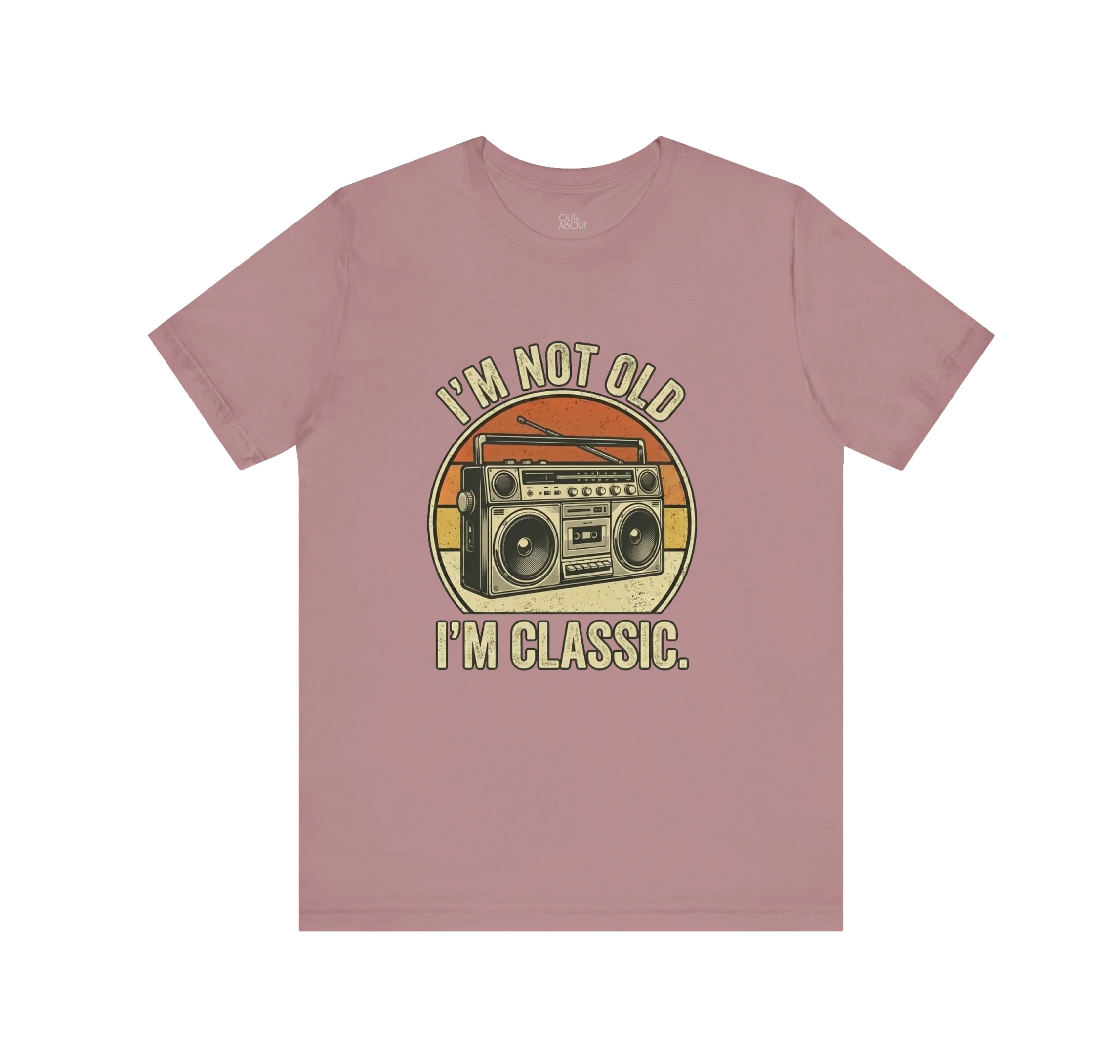 בייסיק טי not old classic boombox - ורוד עתיק, XL