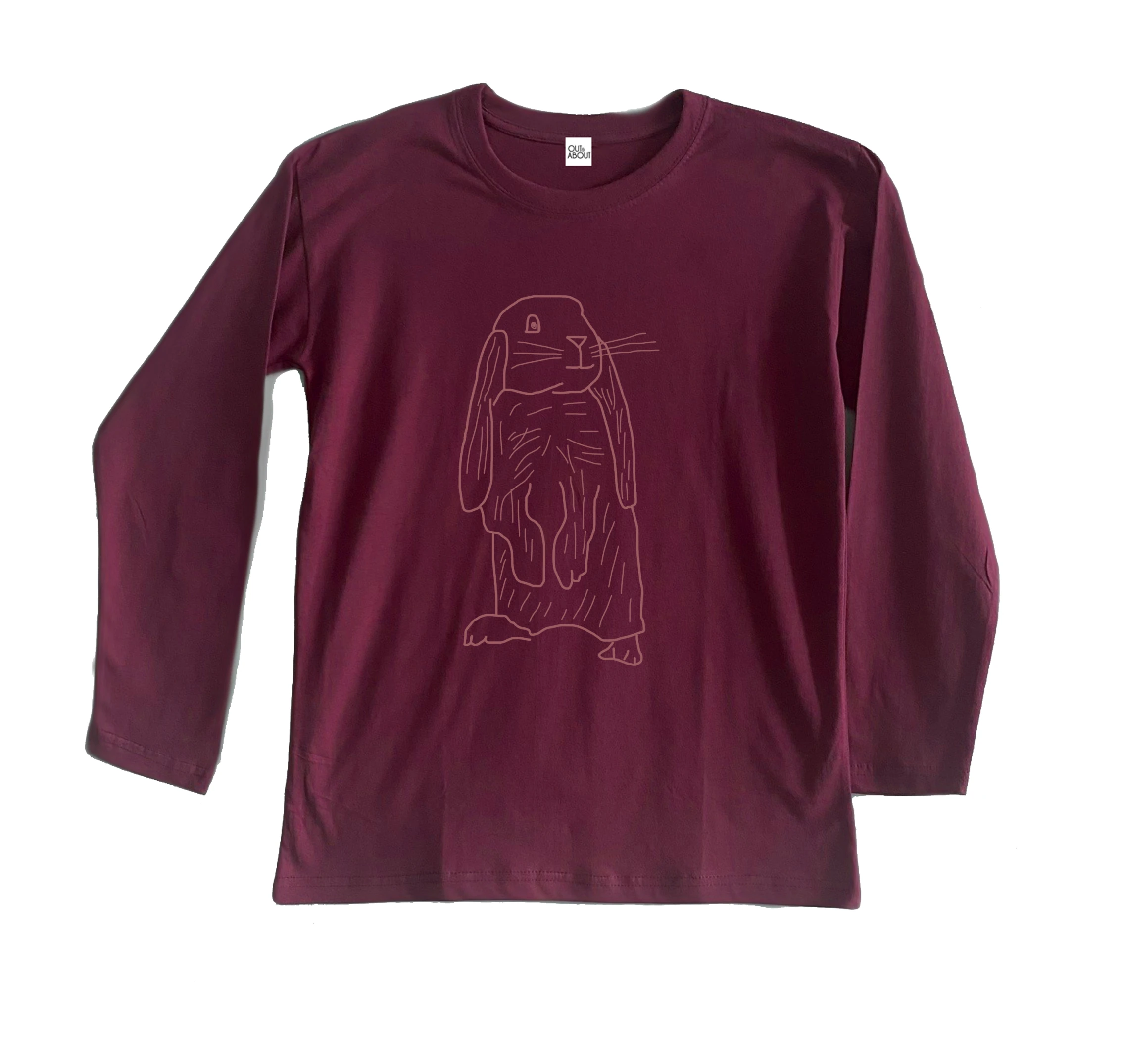 חולצה ארוכה ארנב מאויר חולצה ארוכה ארנב מאויר