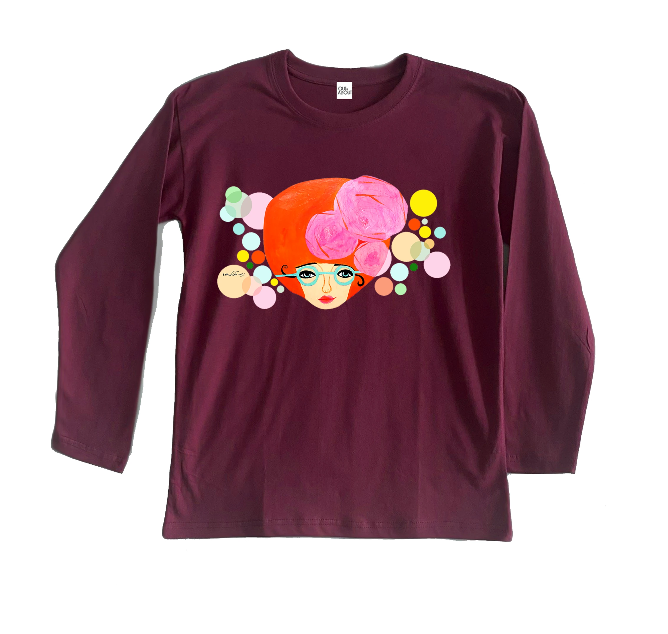 חולצה ארוכה אישה בועות אדמונית