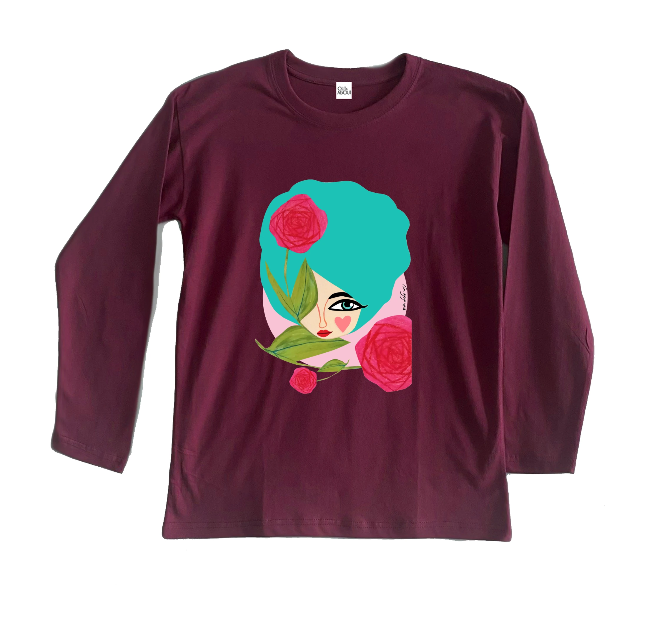 חולצה ארוכה אישה עם וורדים חולצה ארוכה אישה עם וורדים