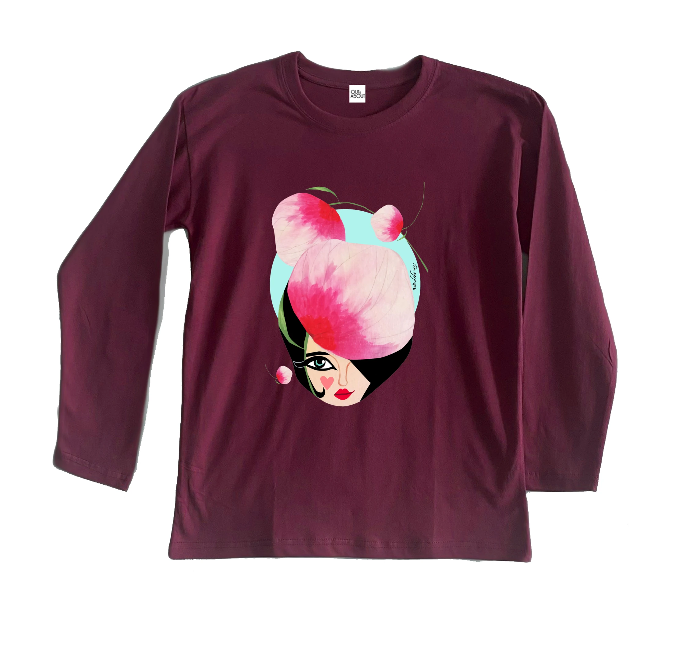 חולצה ארוכה אישה עם עלי כותרת חולצה ארוכה אישה עם עלי כותרת