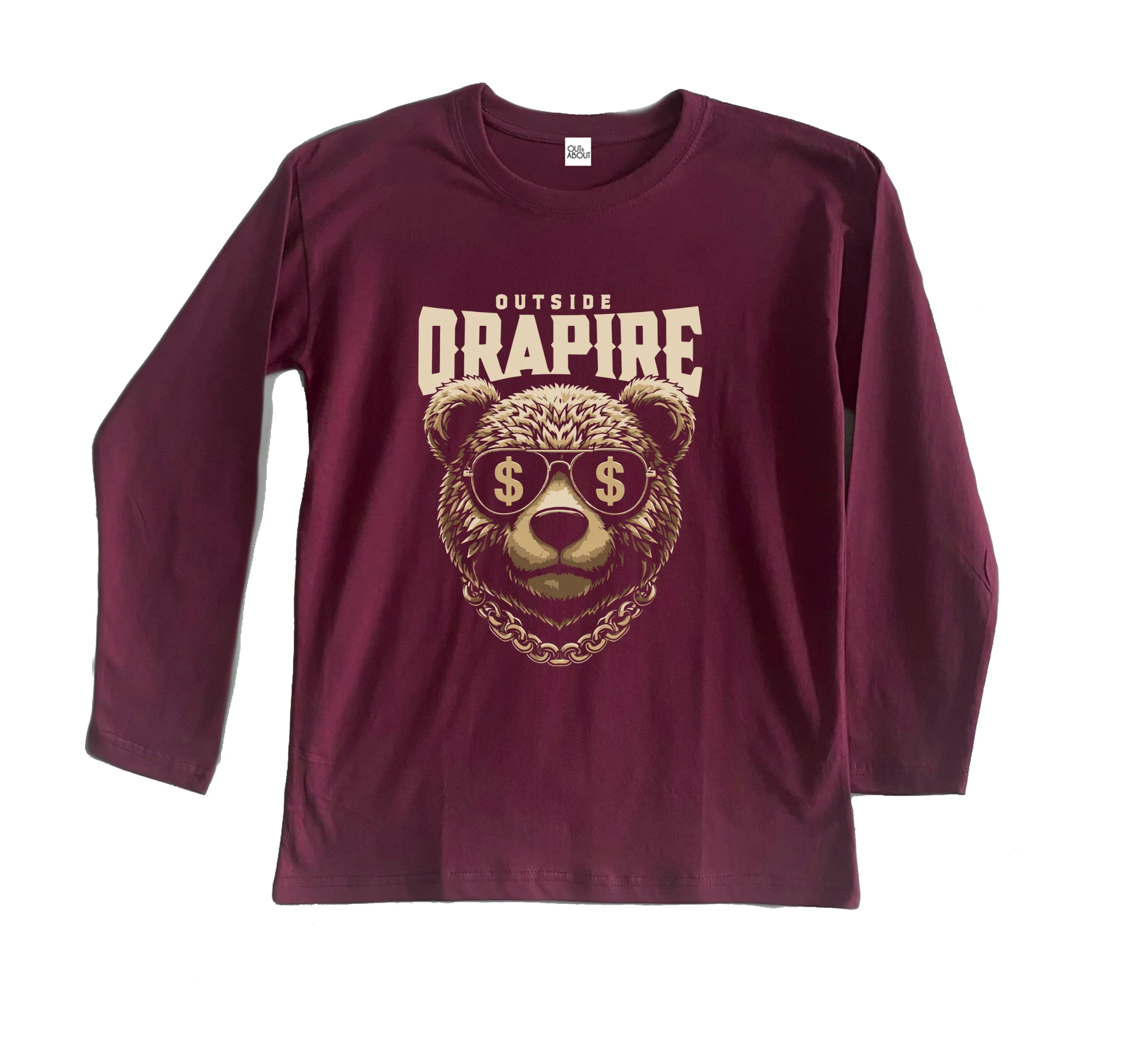 חולצה ארוכה דוב עם משקפי דולר חולצה ארוכה דוב עם משקפי דולר