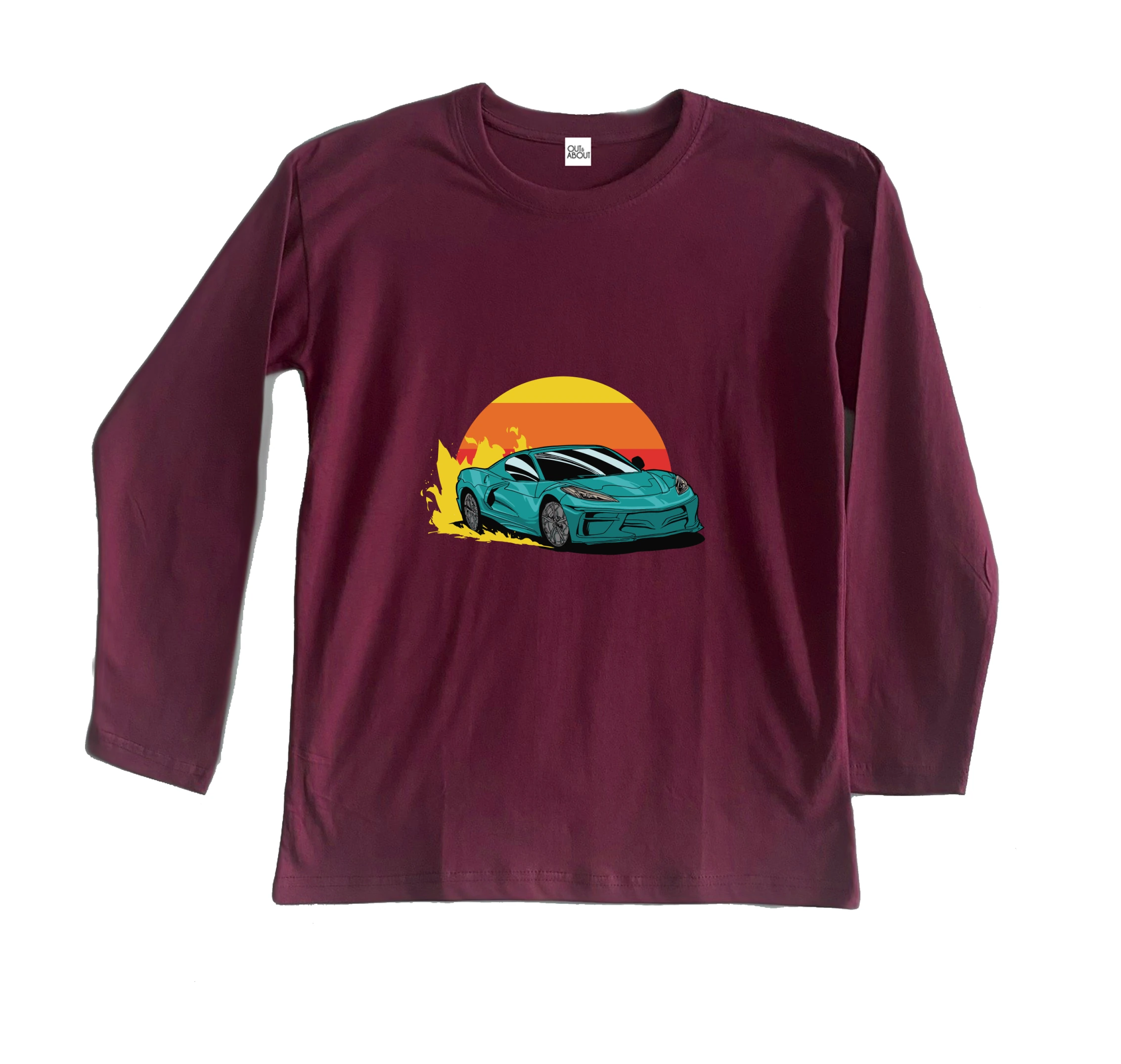 חולצה ארוכה מכונית מרוץ שמש חולצה ארוכה מכונית מרוץ שמש