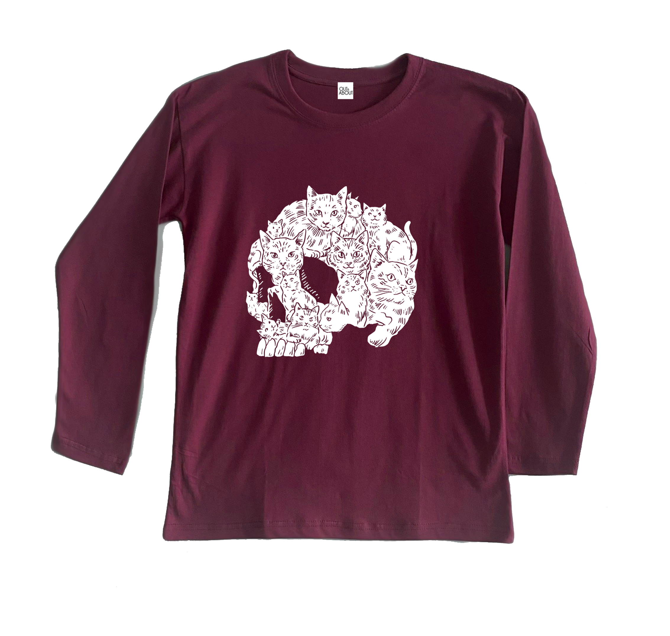 חולצה ארוכה גולגולת חתולים חולצה ארוכה גולגולת חתולים