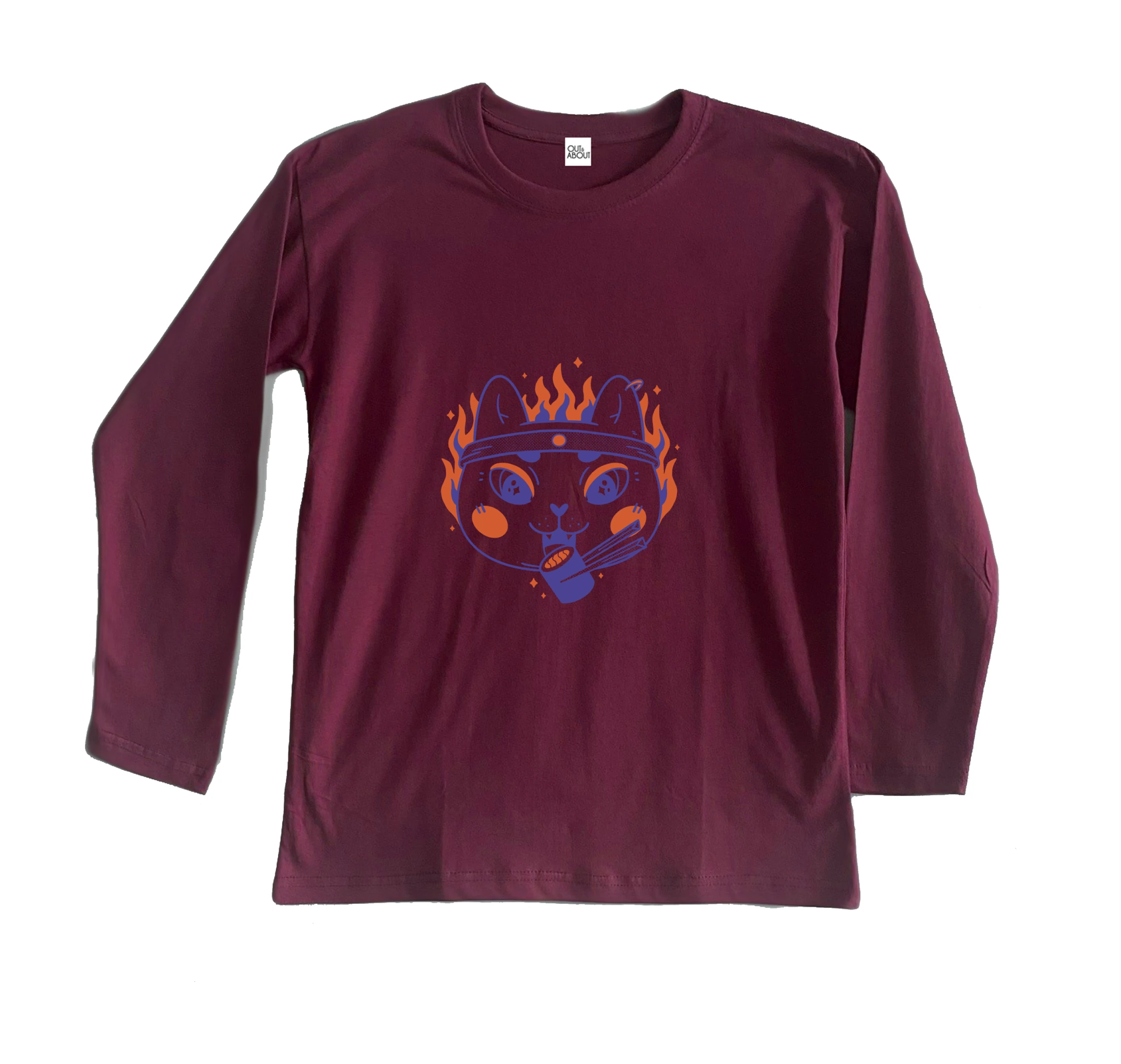 חולצה ארוכה fire cat