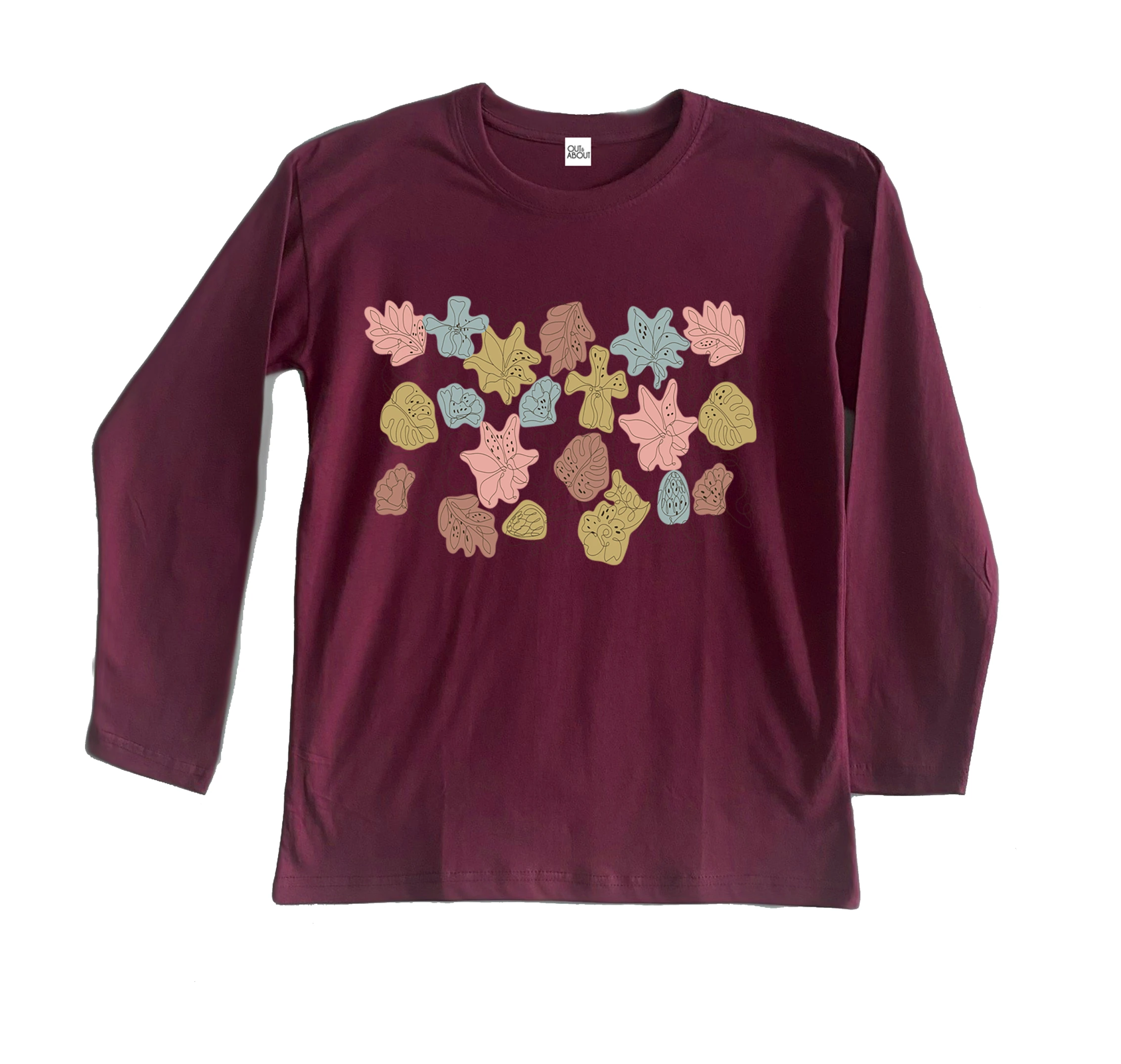 חולצה ארוכה עלים בקו חולצה ארוכה עלים בקו