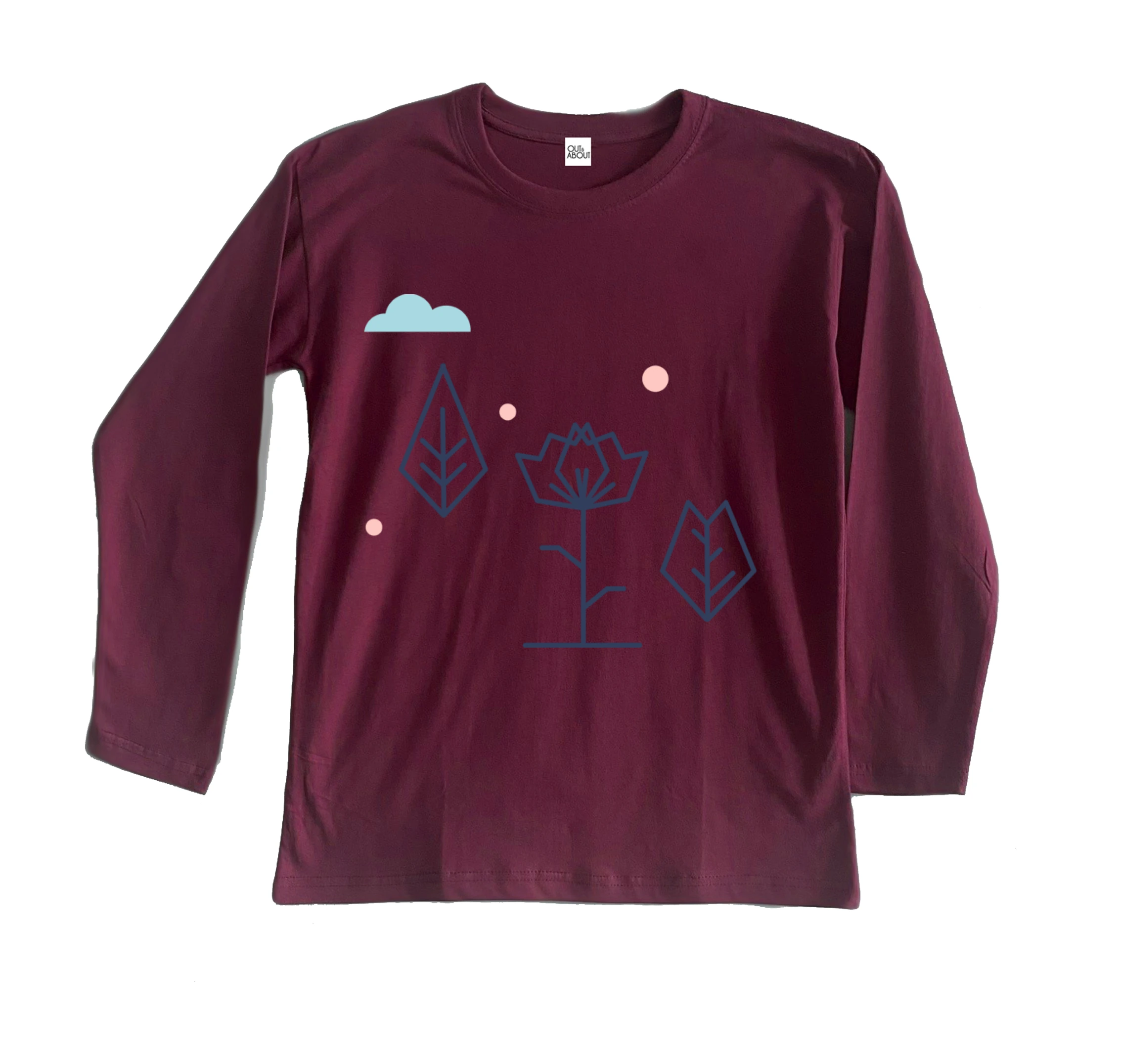 חולצה ארוכה פרח גאומטרי