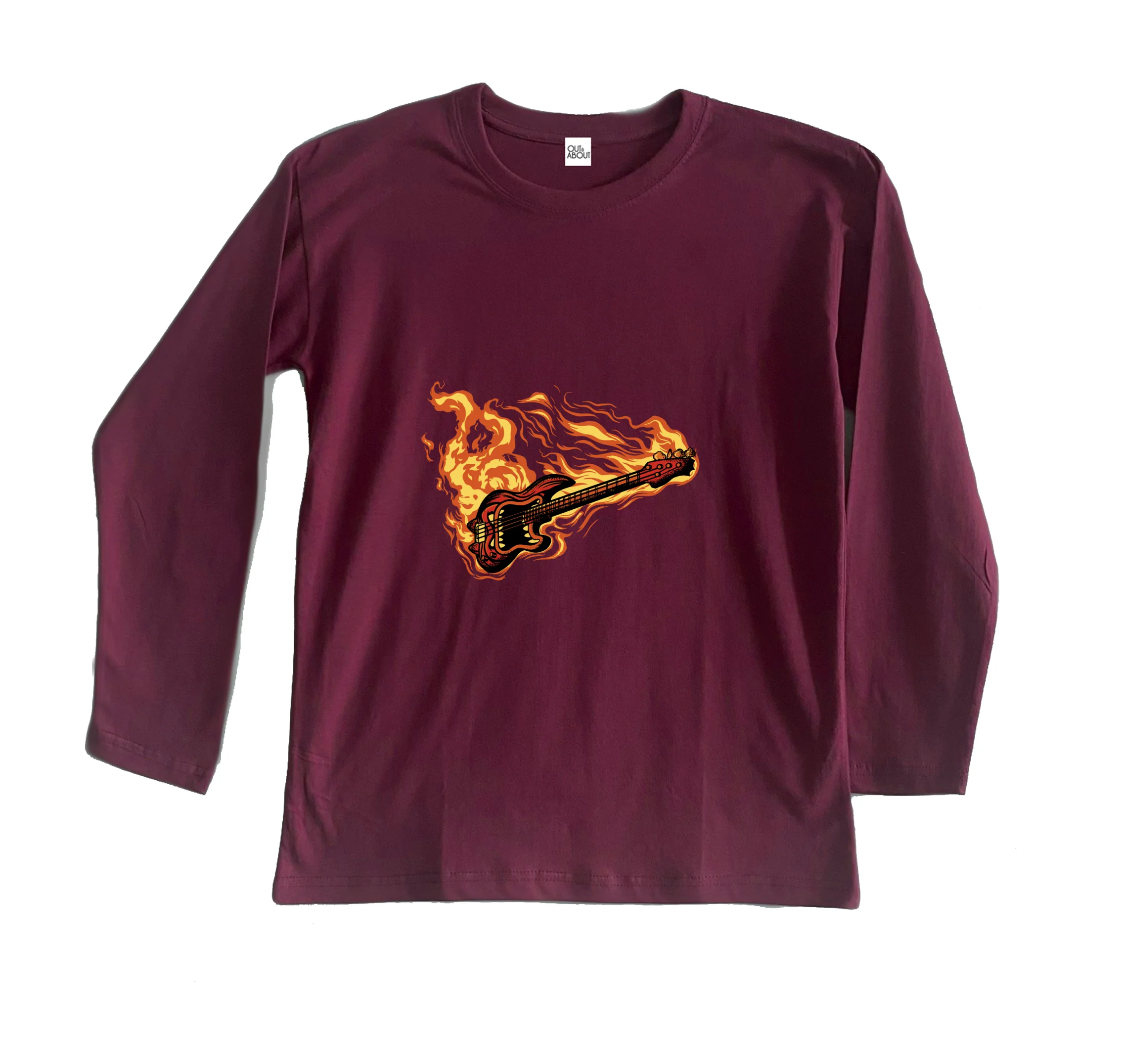 חולצה ארוכה גיטרה בוערת חולצה ארוכה גיטרה בוערת