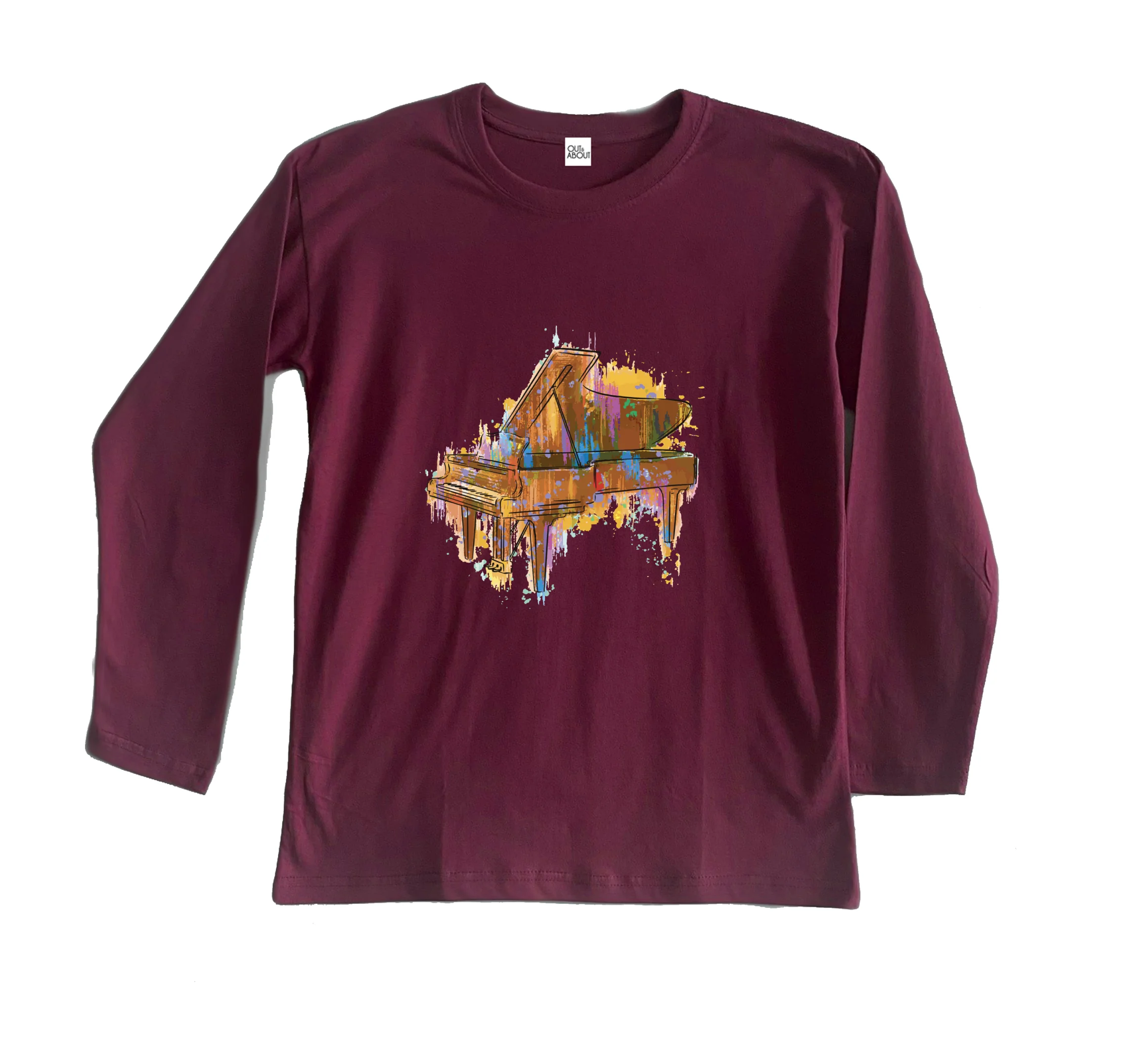 חולצה ארוכה פסנתר מופשט בצבע חולצה ארוכה פסנתר מופשט בצבע