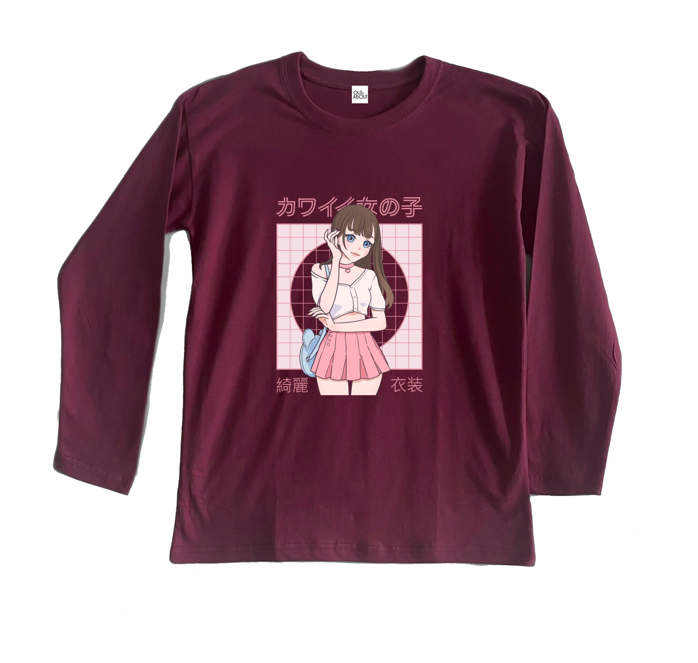 חולצה ארוכה נערה אנימה חולצה ארוכה נערה אנימה