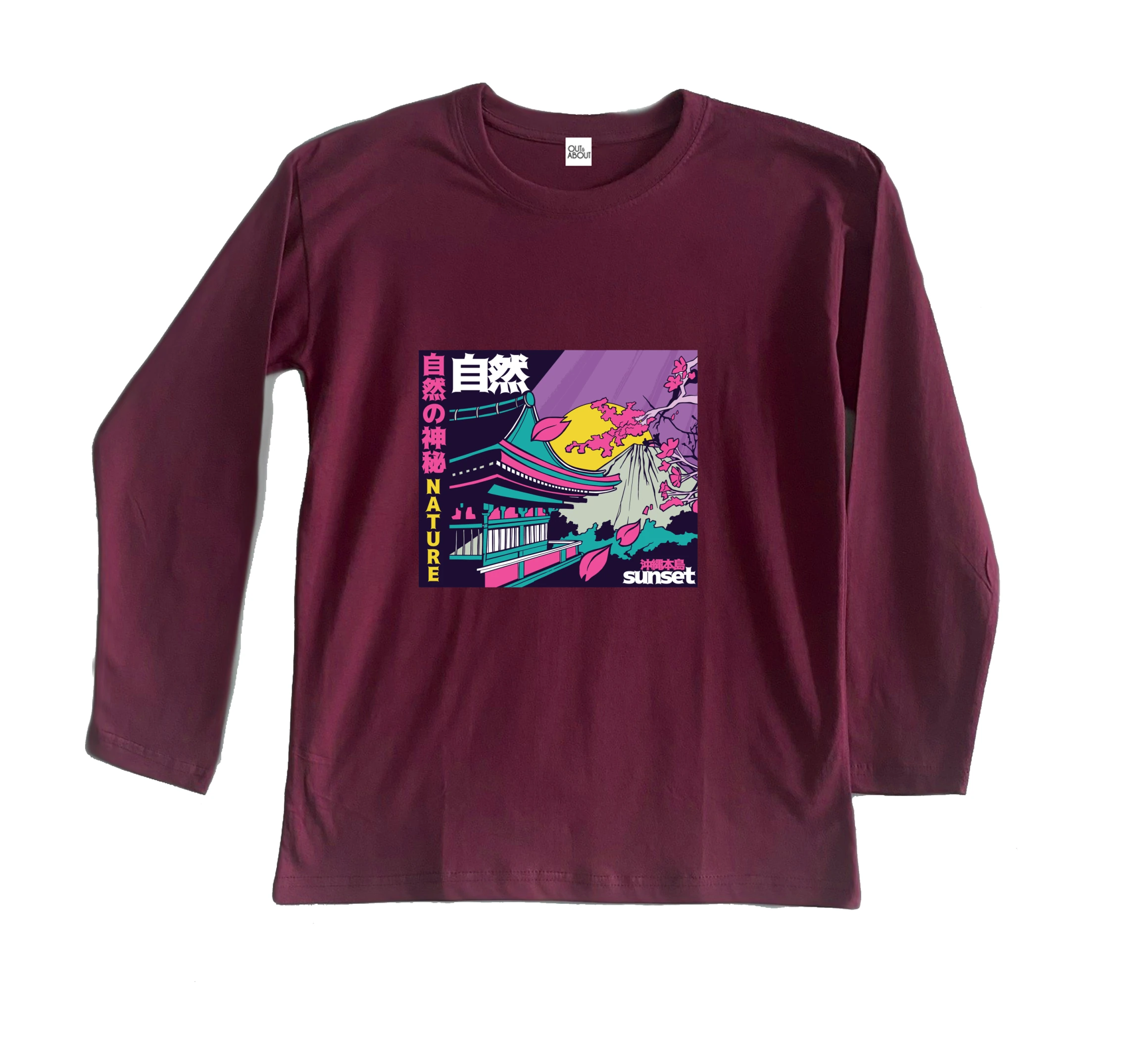 חולצה ארוכה שקיעה ביפן