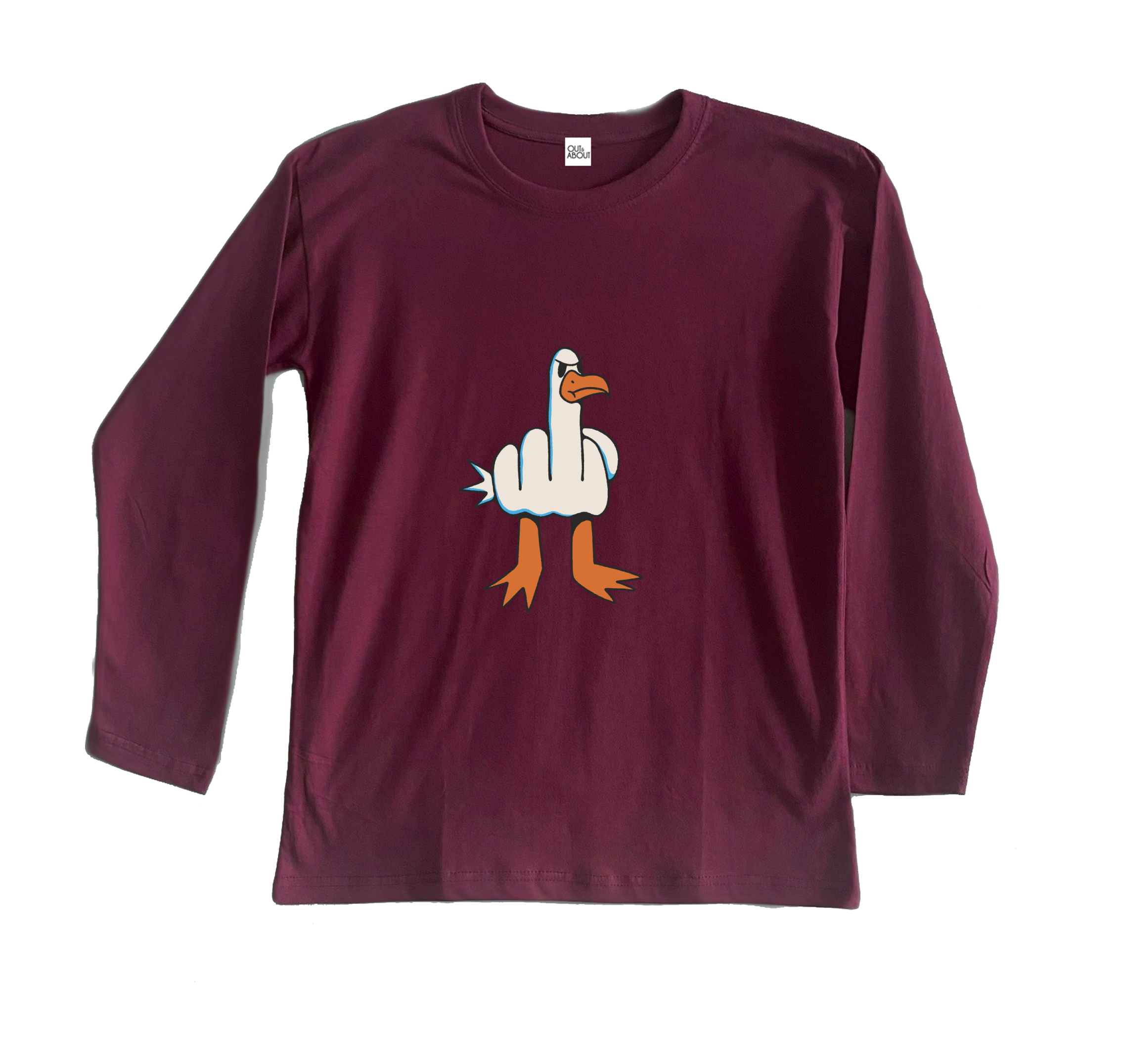 חולצה ארוכה שחף אצבע שלישית חולצה ארוכה שחף אצבע שלישית