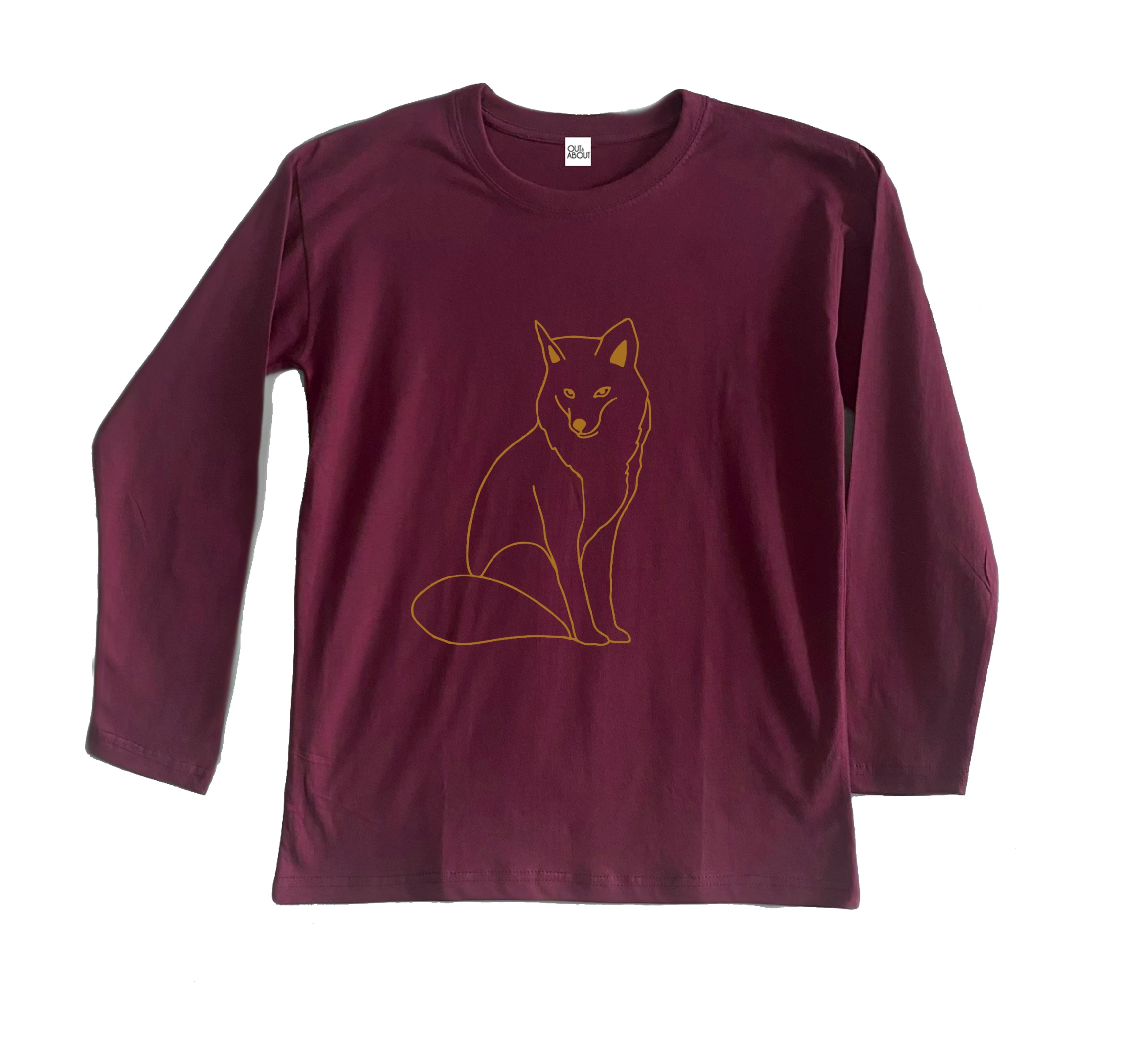 חולצה ארוכה זאב מינימליסטי חולצה ארוכה זאב מינימליסטי