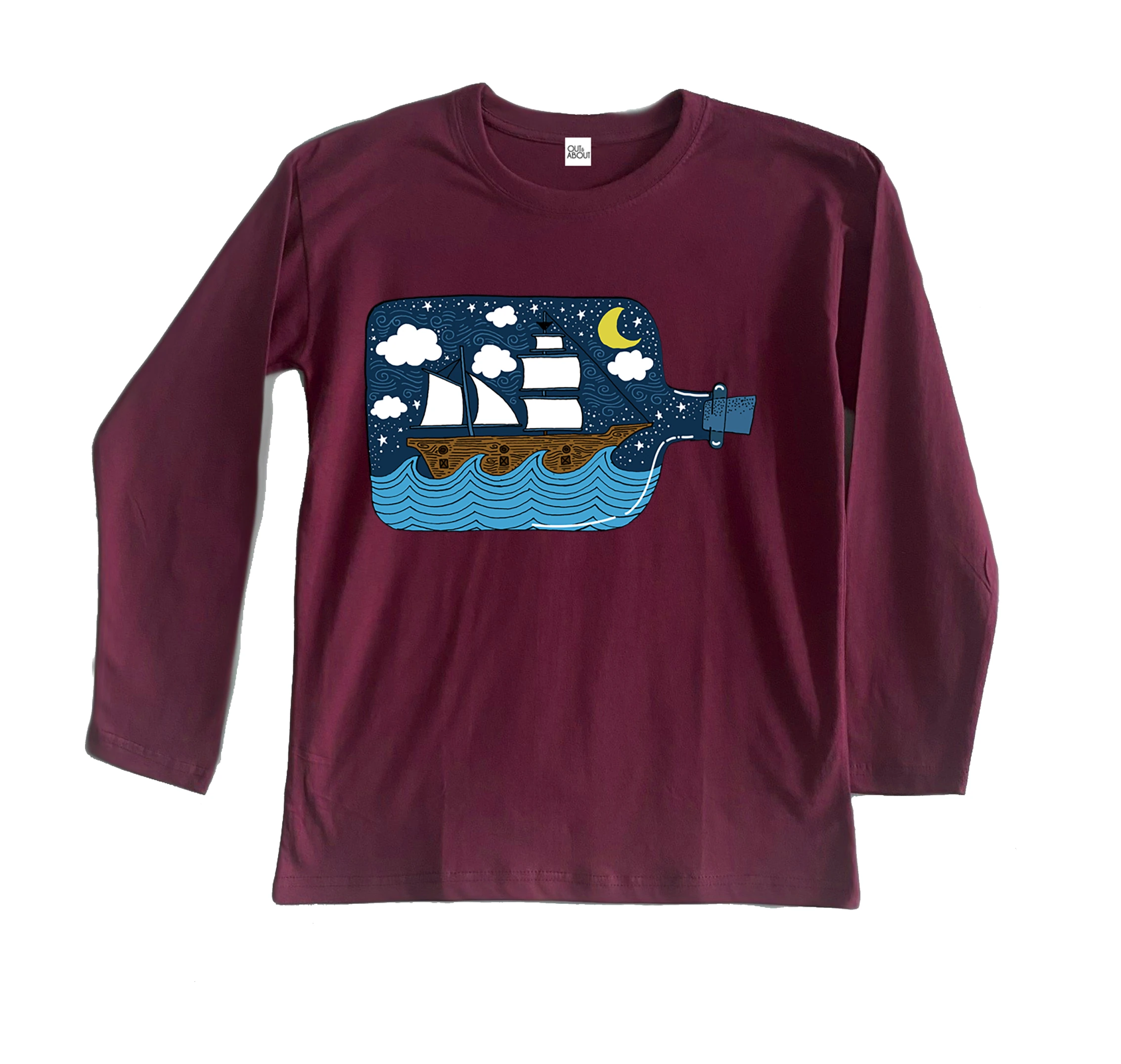 חולצה ארוכה מסר בבקבוק חולצה ארוכה מסר בבקבוק