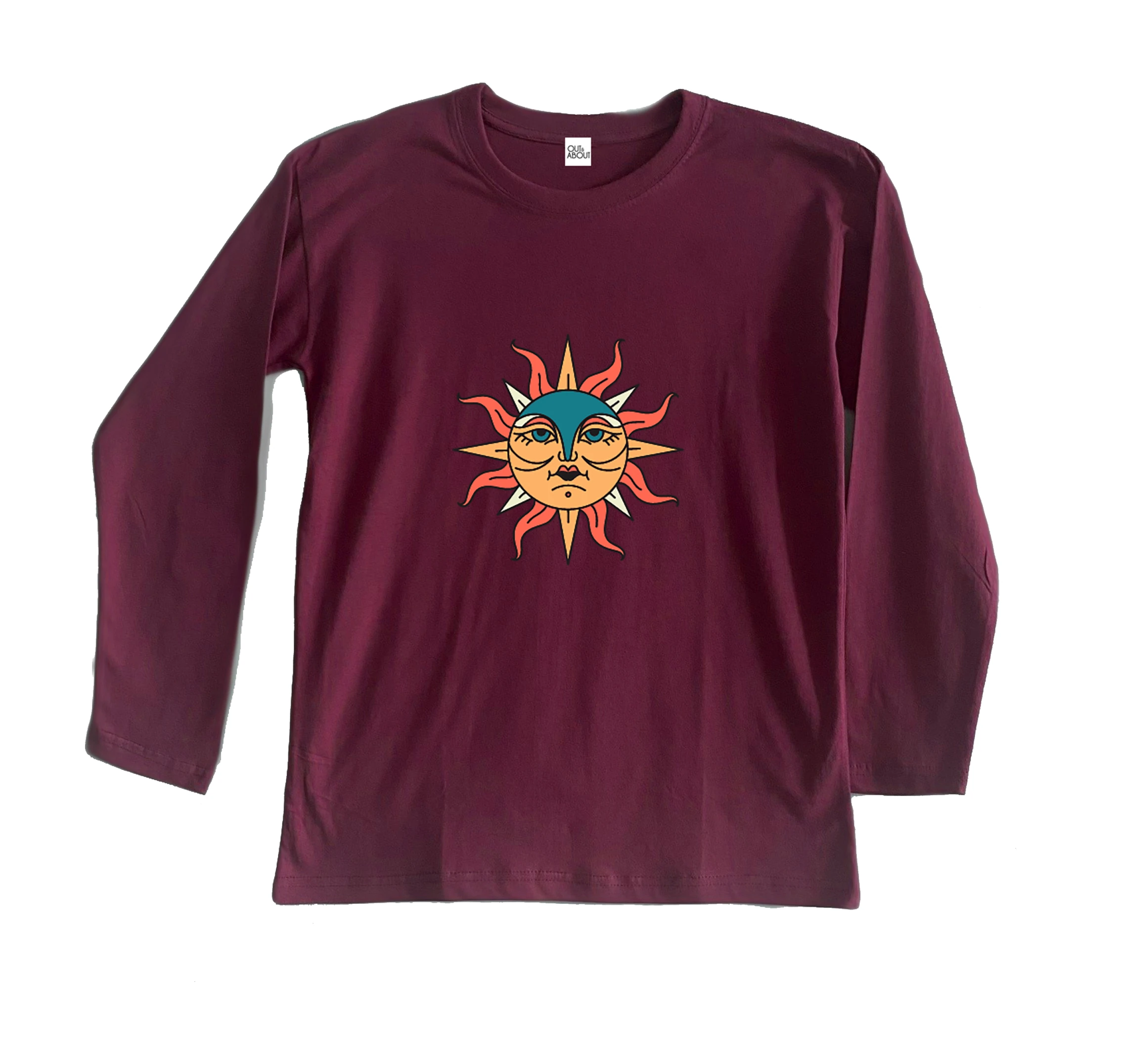 חולצה ארוכה קעקוע שמש חולצה ארוכה קעקוע שמש