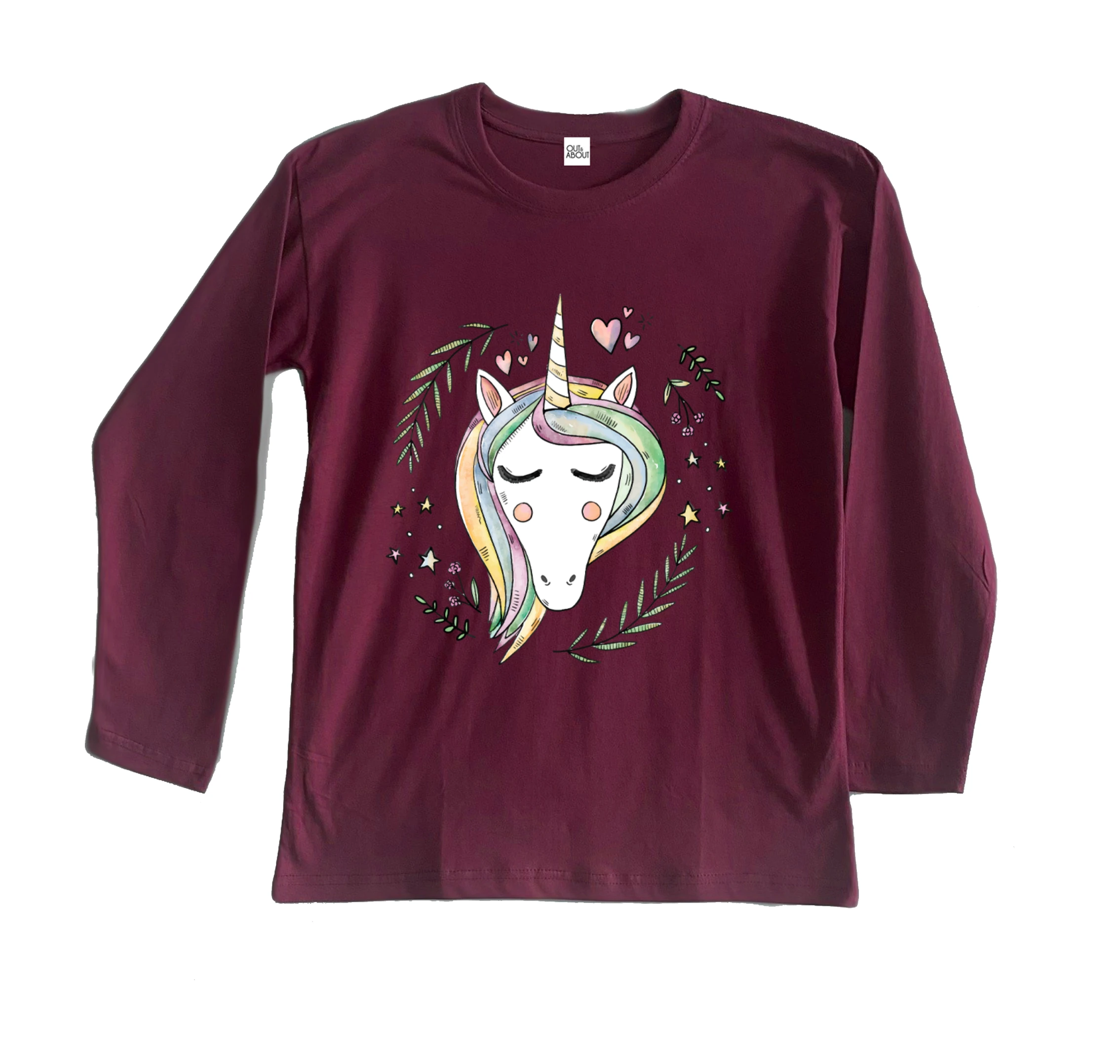 חולצה ארוכה חד קרן עלים חולצה ארוכה חד קרן עלים