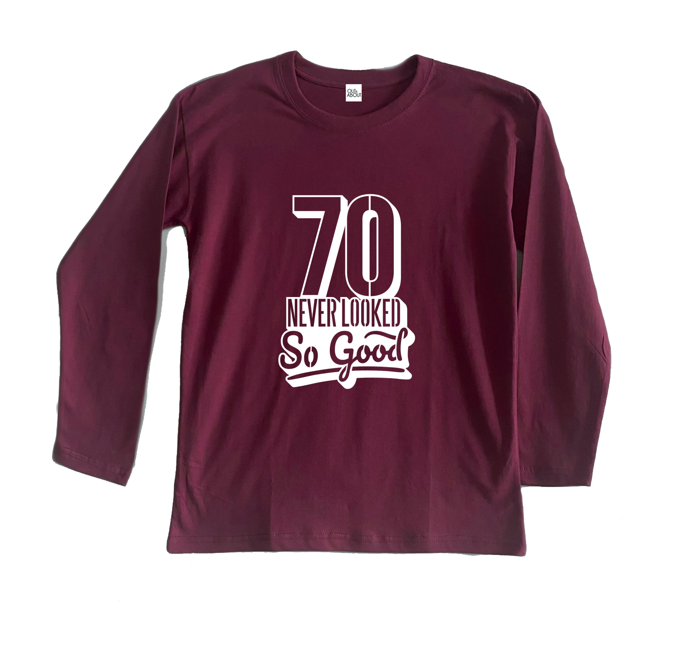 חולצה ארוכה יום הולדת עגול 70 חולצה ארוכה יום הולדת עגול 70