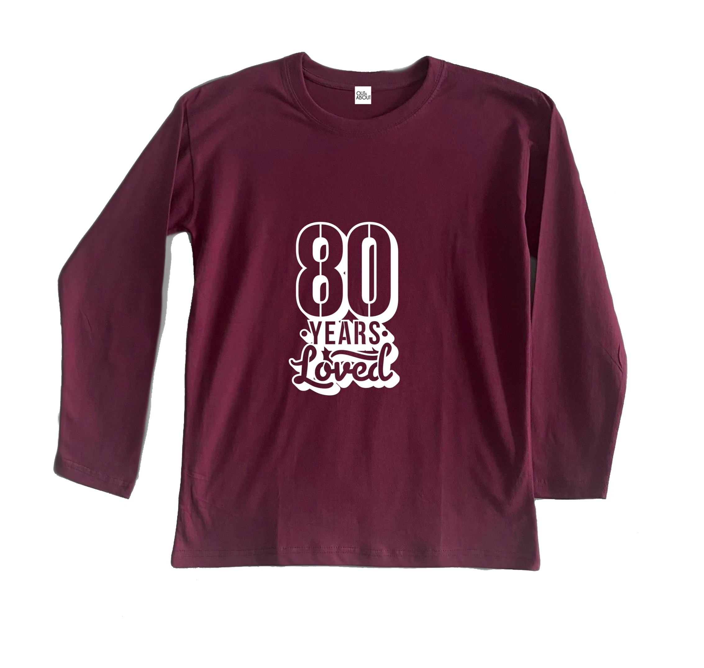 חולצה ארוכה יום הולדת עגול 80