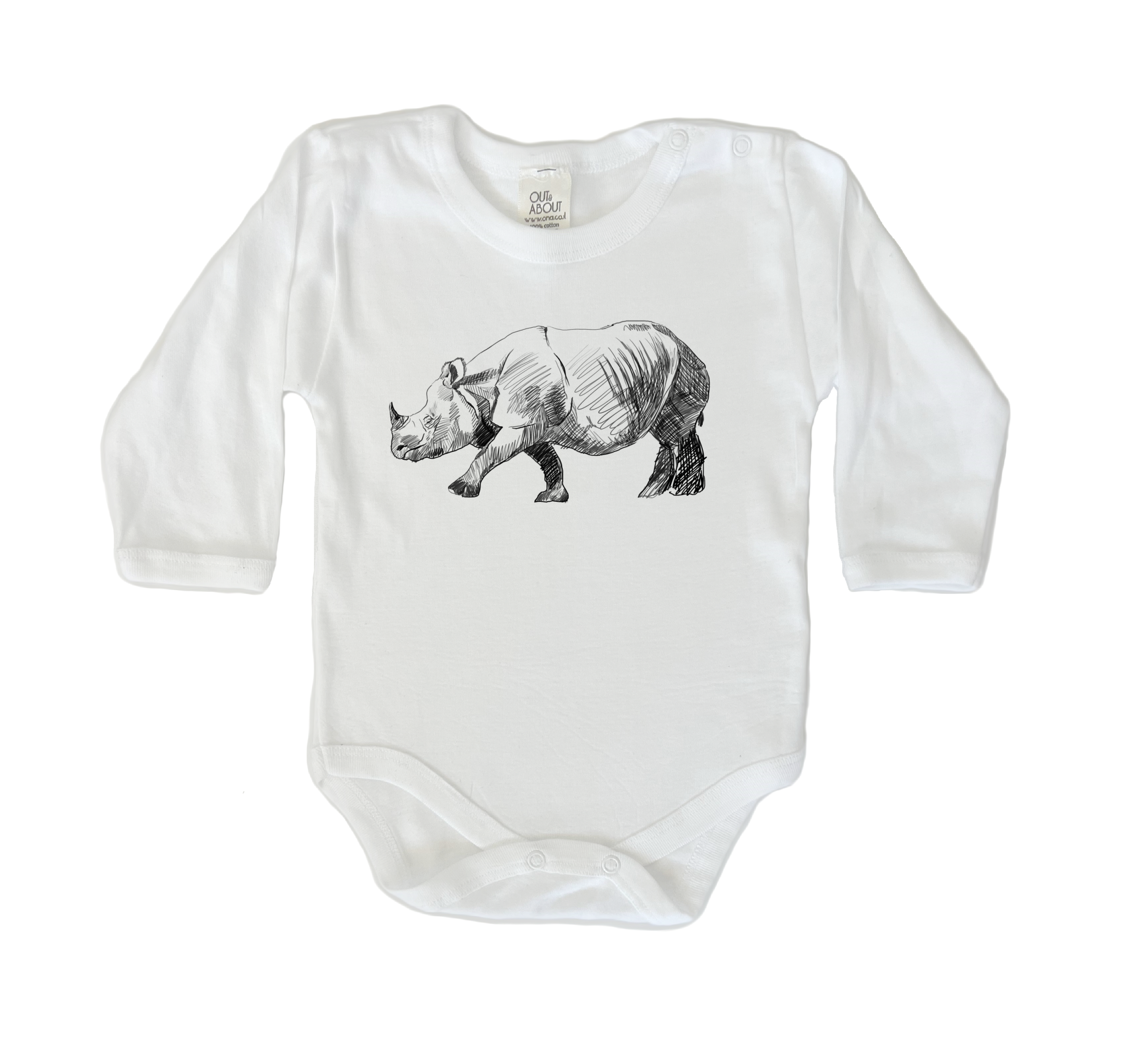 בגד גוף איור קרנף בגד גוף איור קרנף