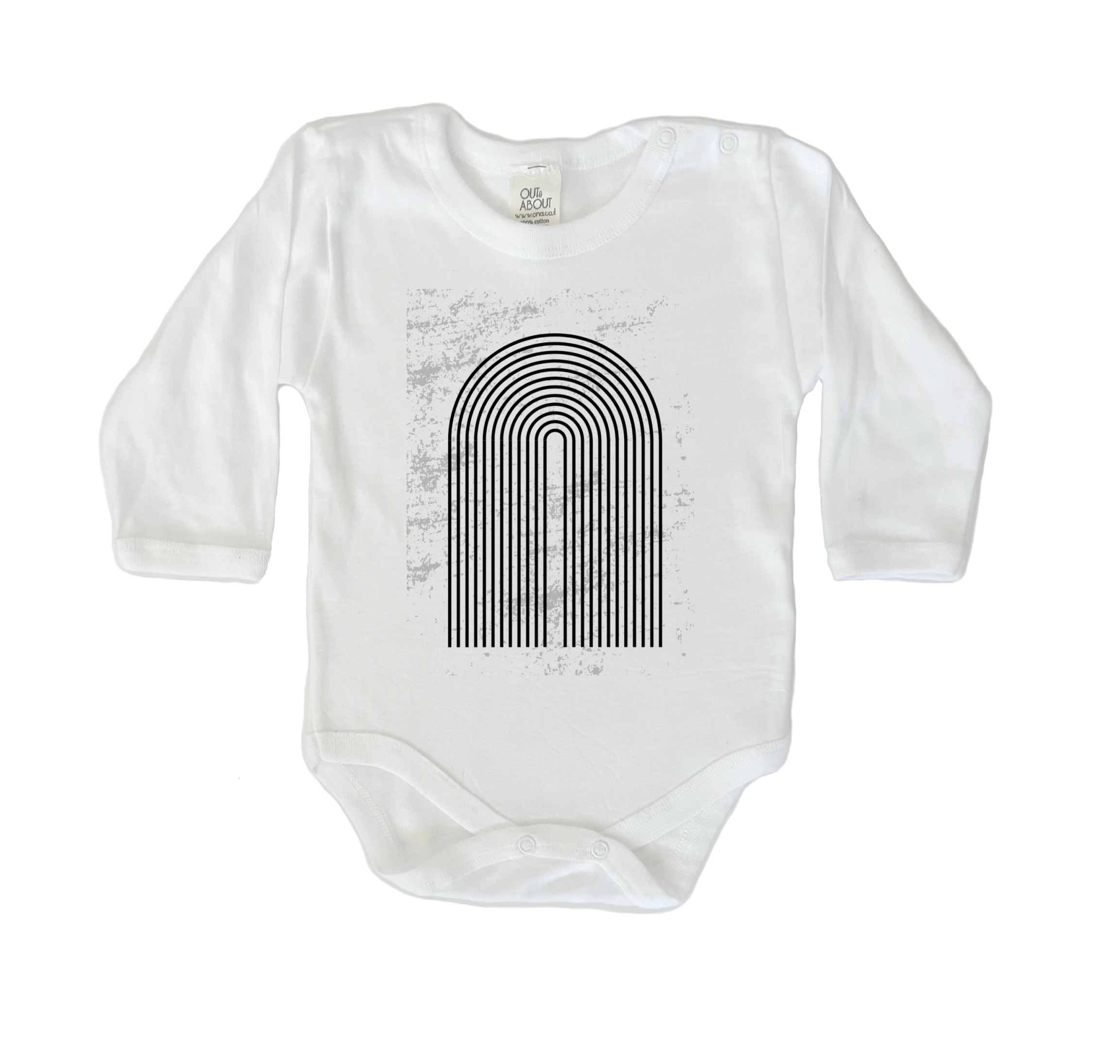 בגד גוף קשת רטרו מונוכרום