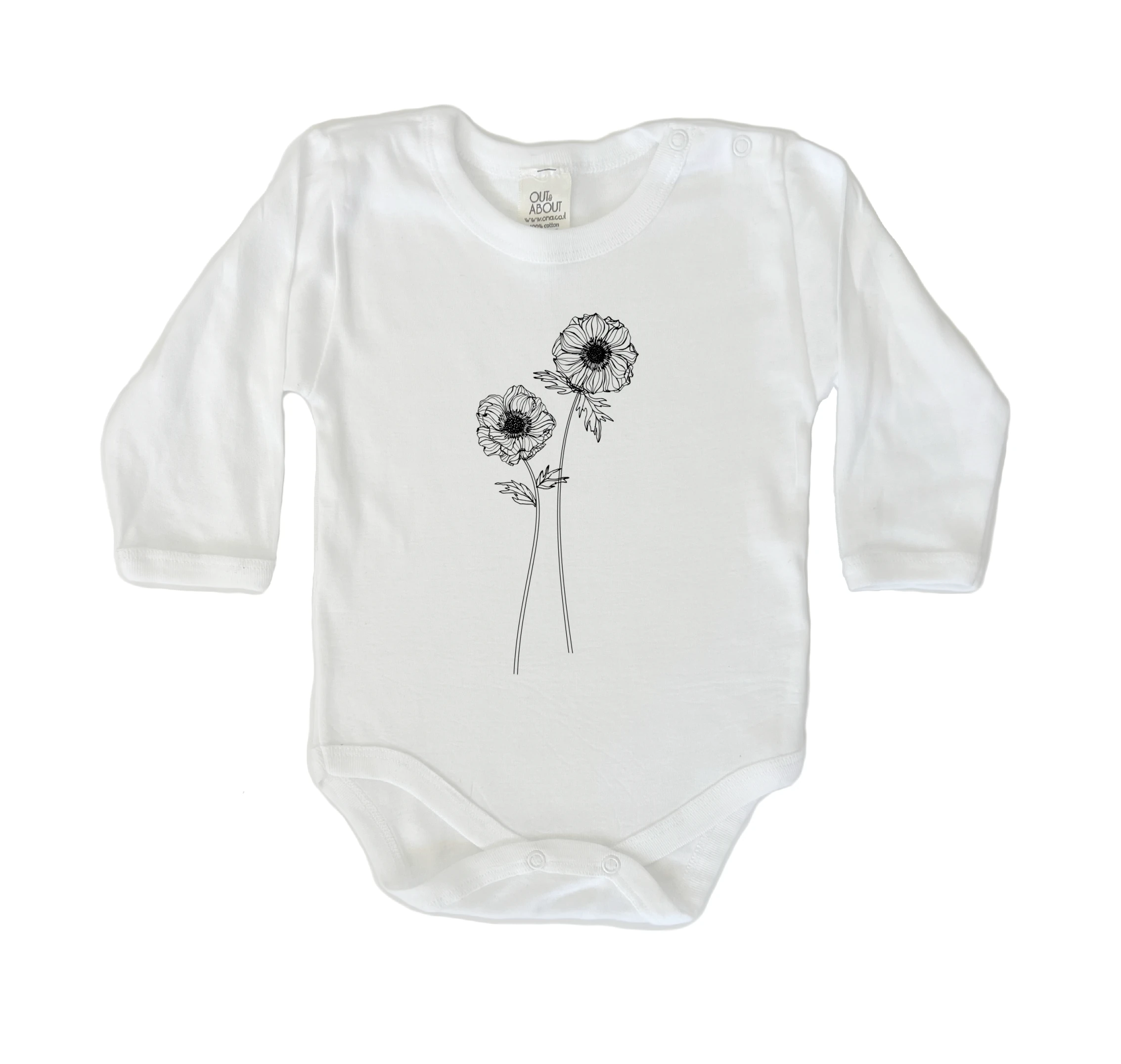 בגד גוף כלנית מצוירת בגד גוף כלנית מצוירת