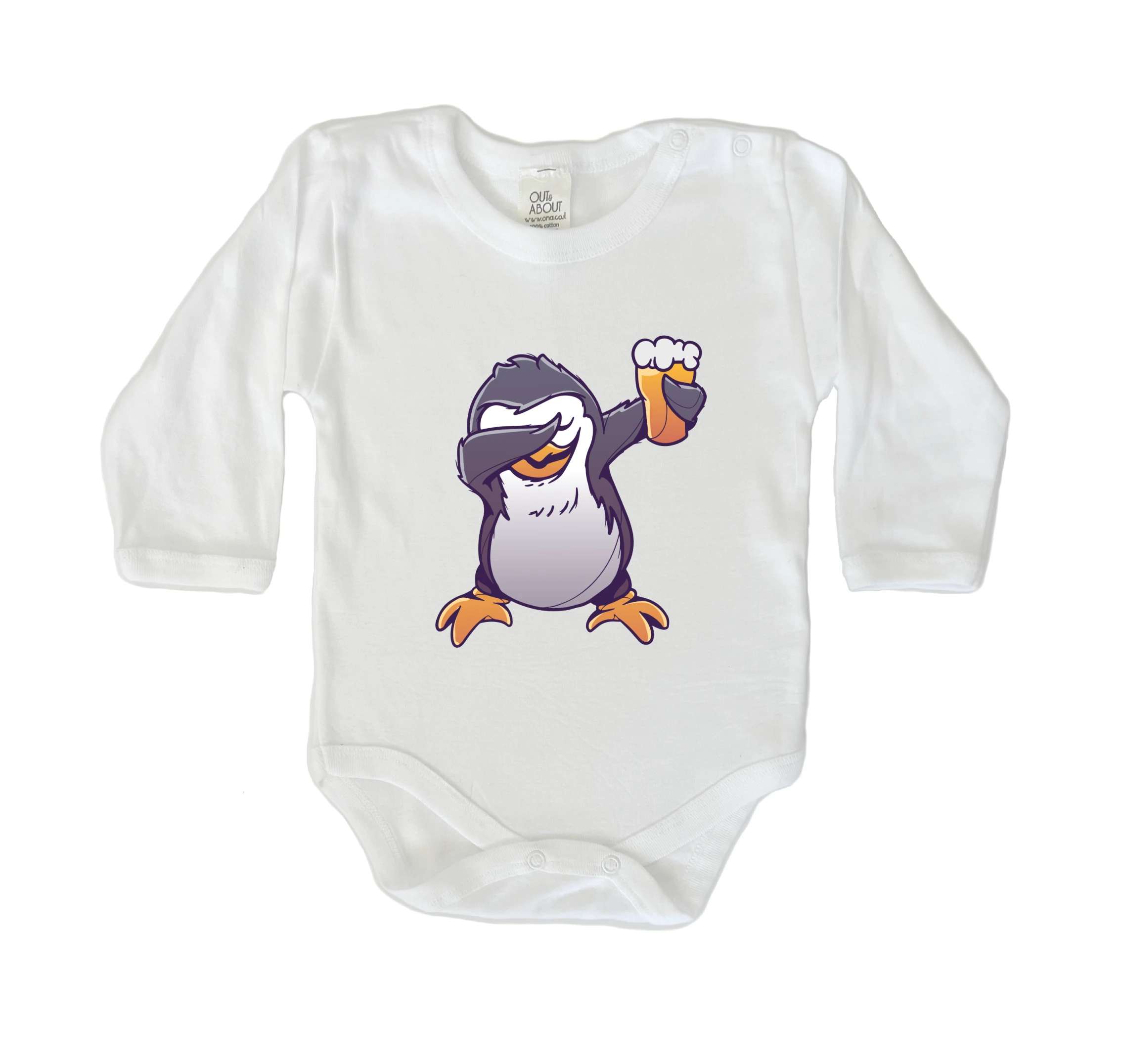 בגד גוף פינגווין דאב עם בירה בגד גוף פינגווין דאב עם בירה