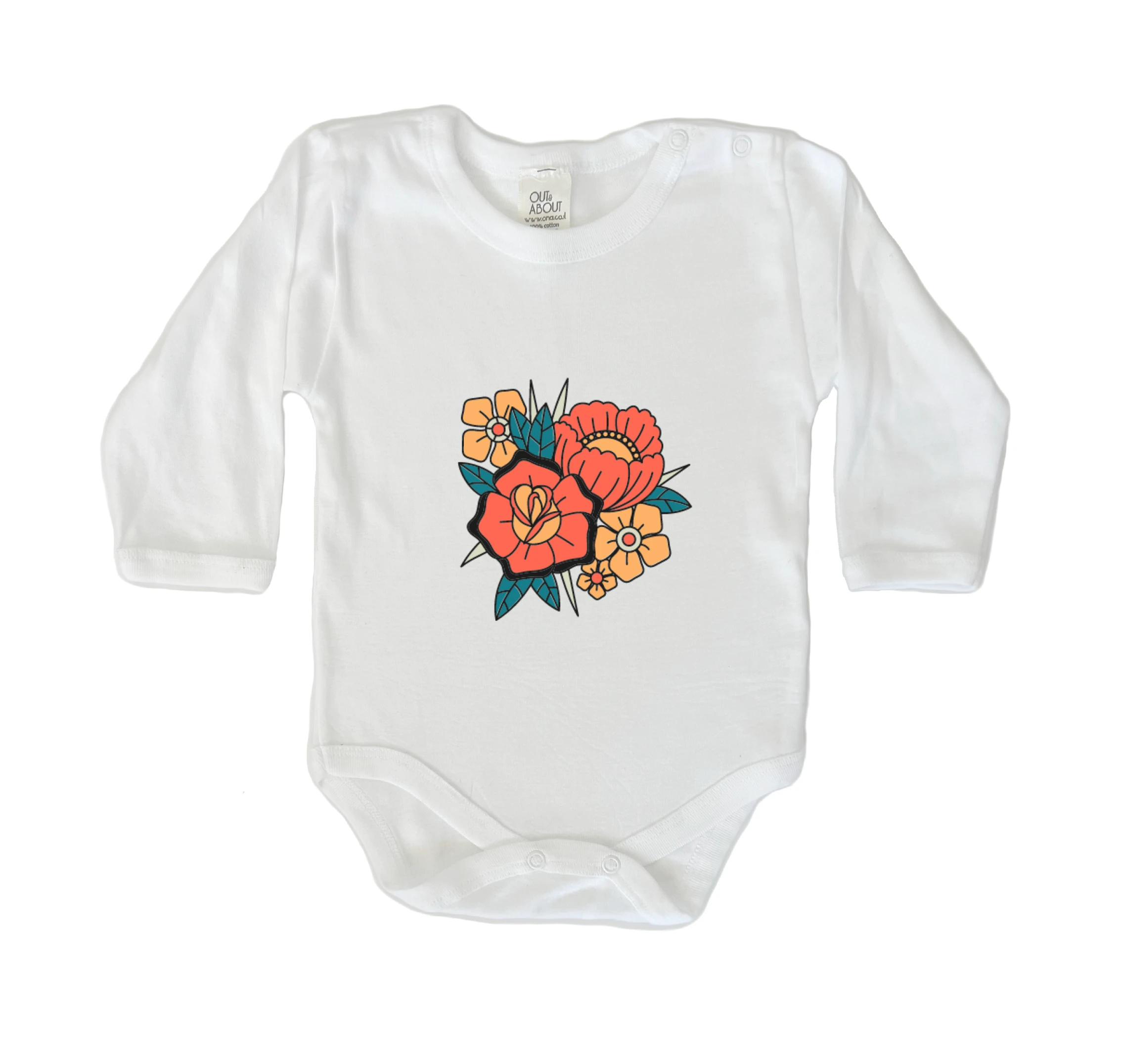 בגד גוף קעקוע פרחים בגד גוף קעקוע פרחים